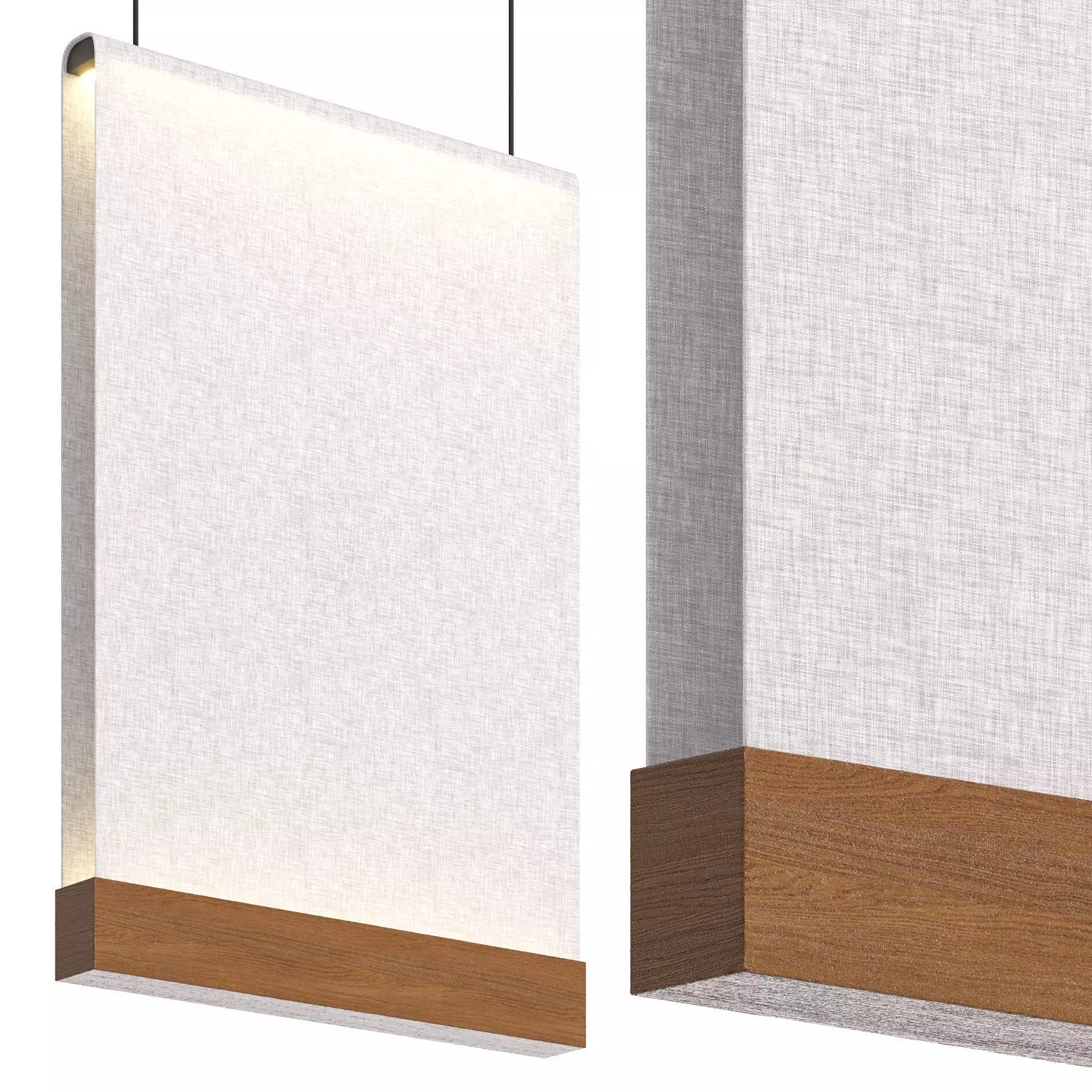 Japanese Wabi sabi Fabric Chandelier Low-poly 3D model