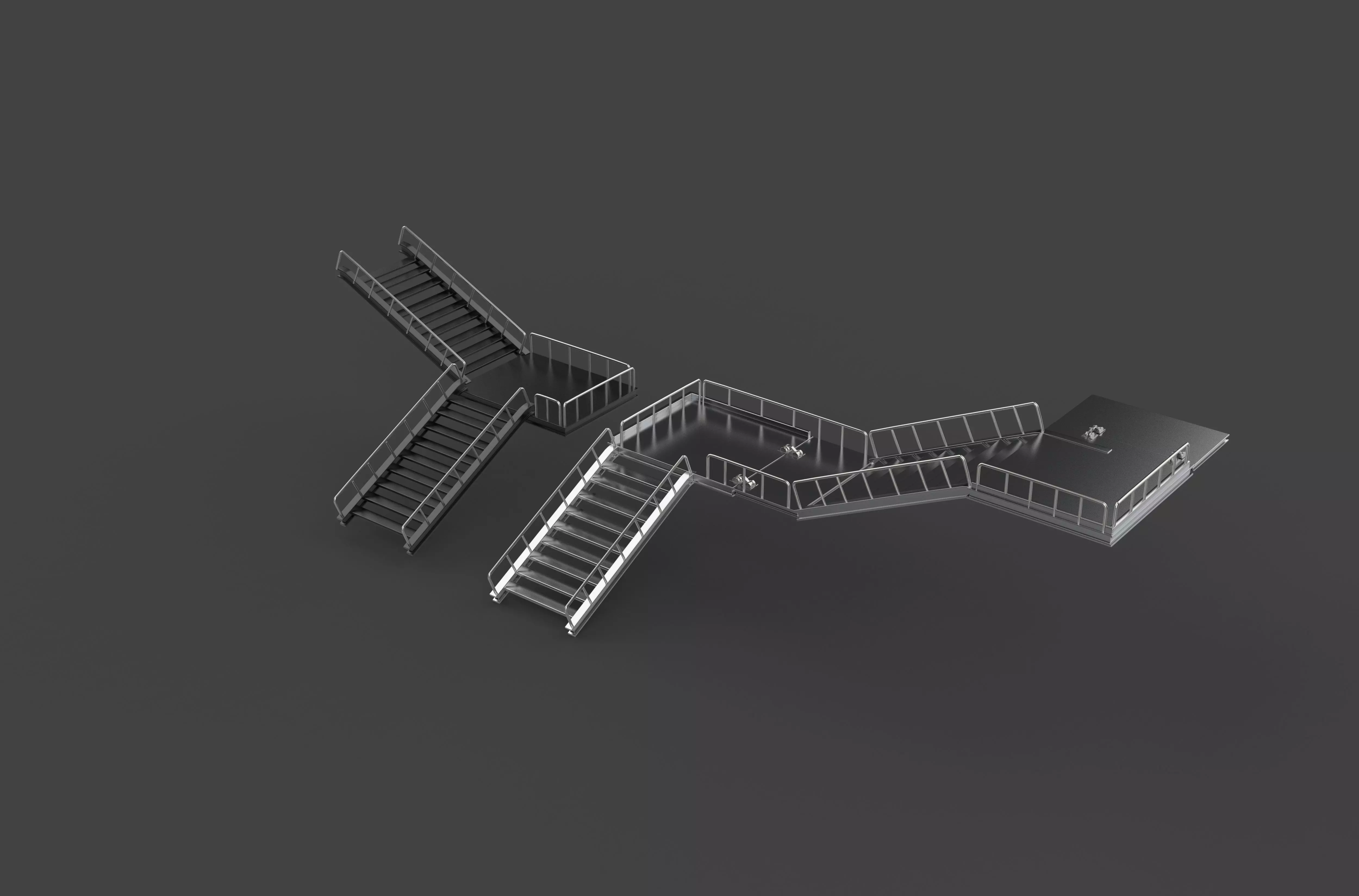 metal stair 2 3D model_5
