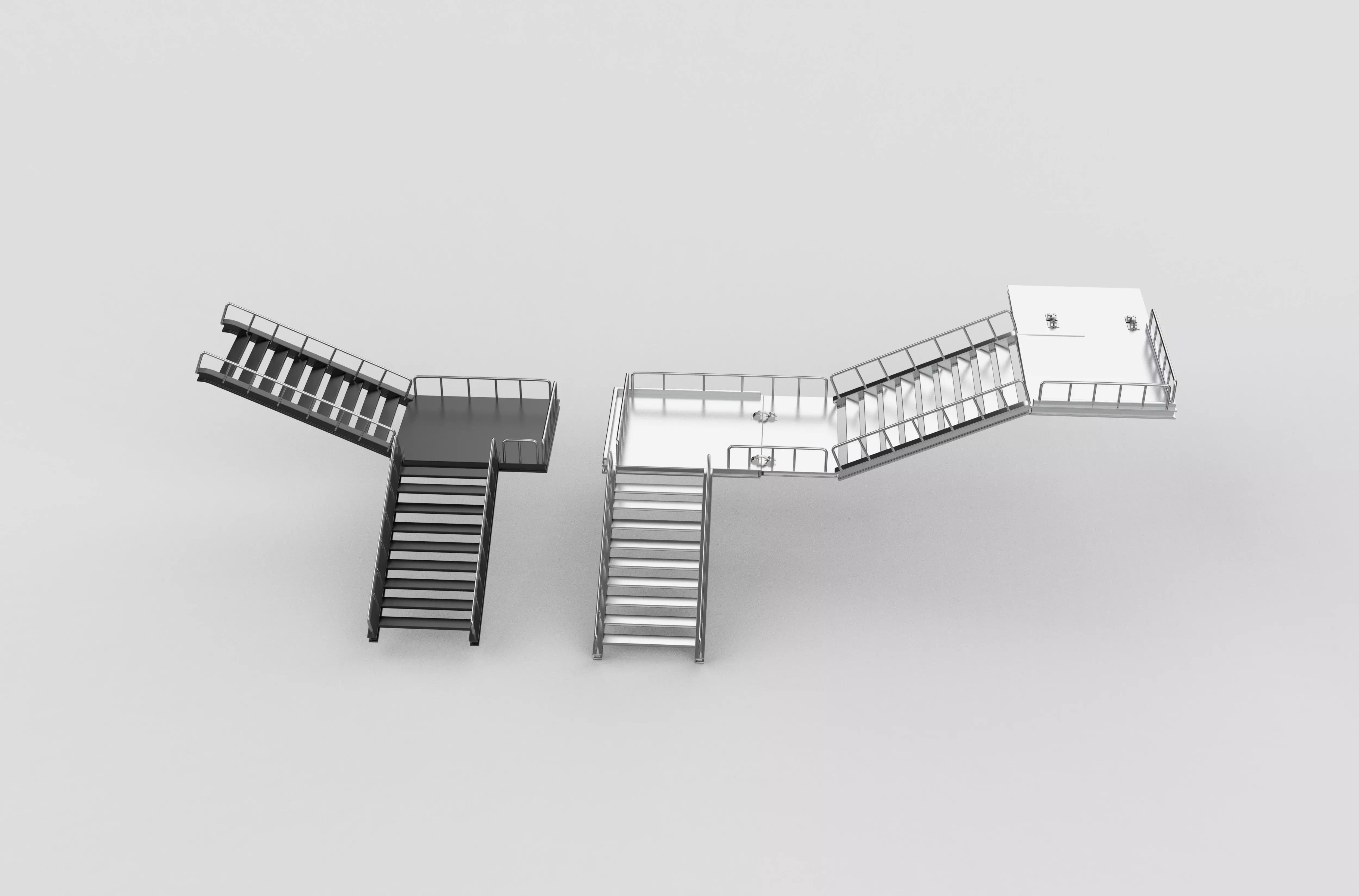 metal stair 2 3D model_0