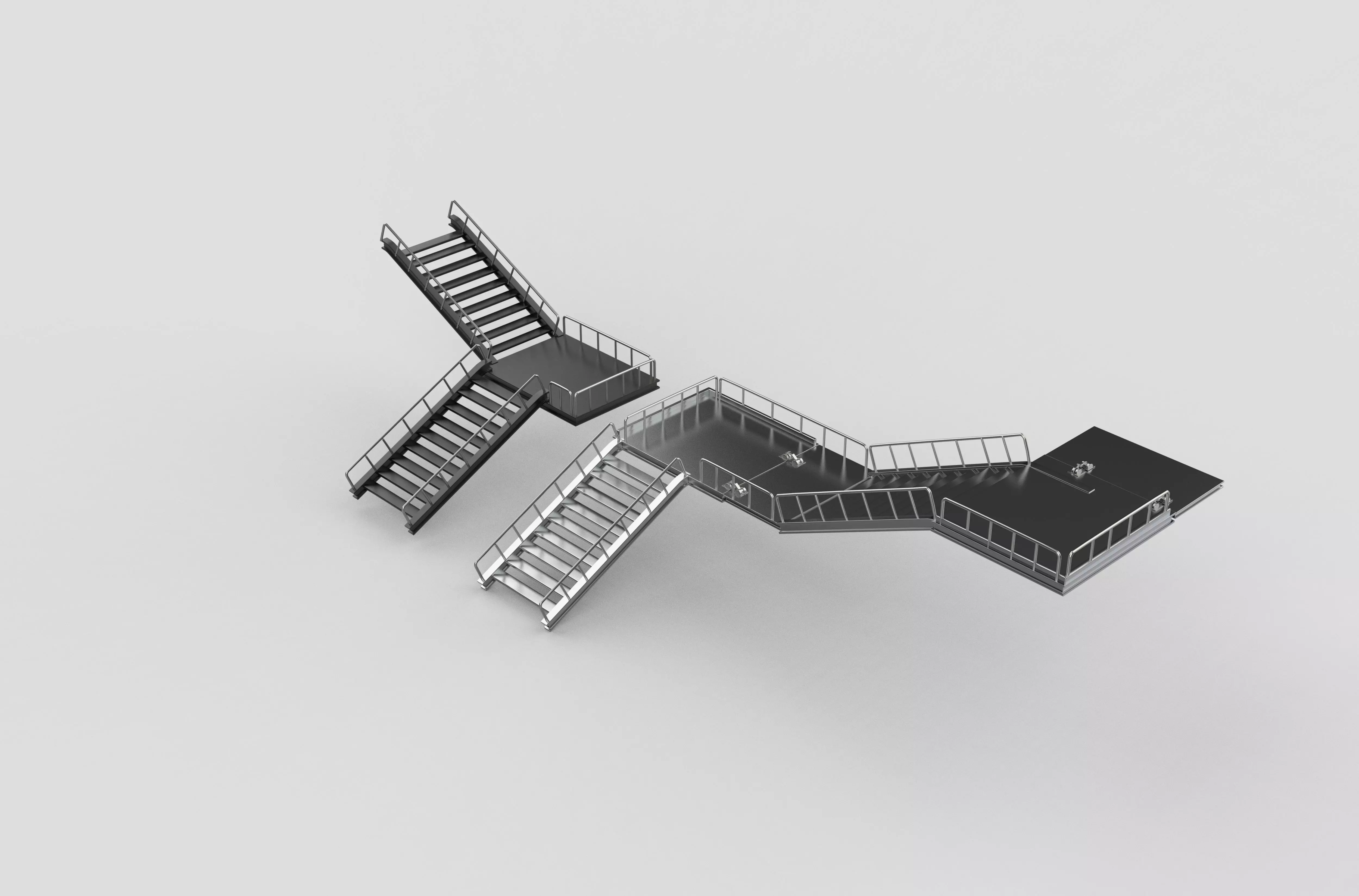 metal stair 2 3D model_9