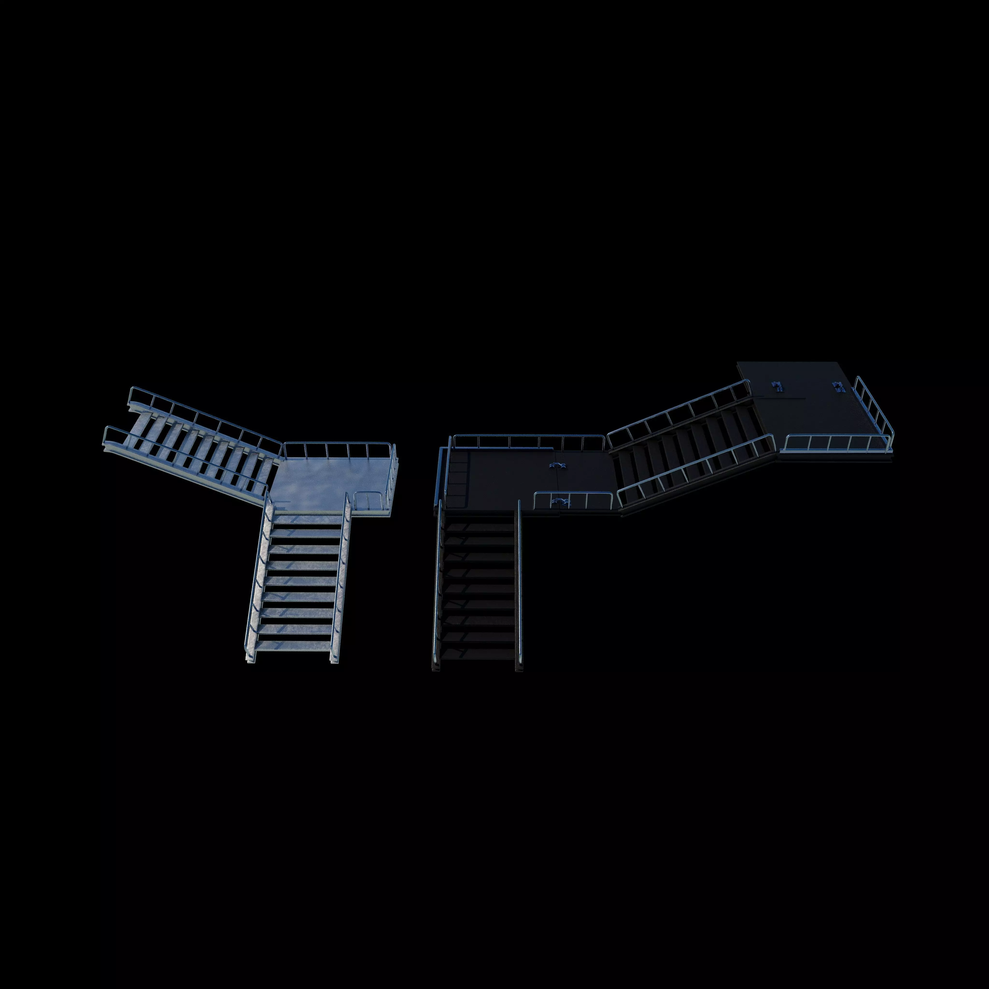 metal stair 2 3D model_3