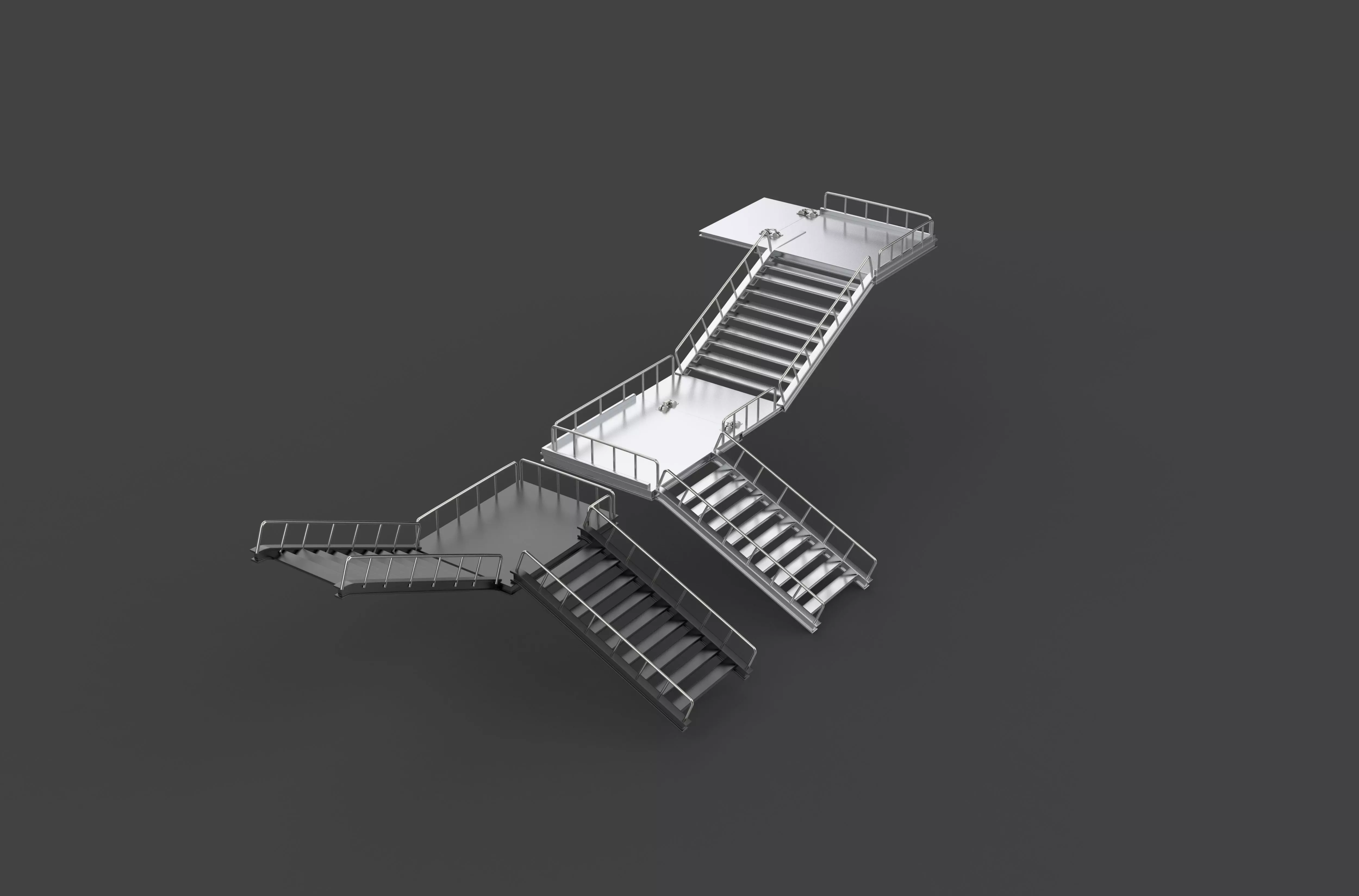 metal stair 2 3D model_2