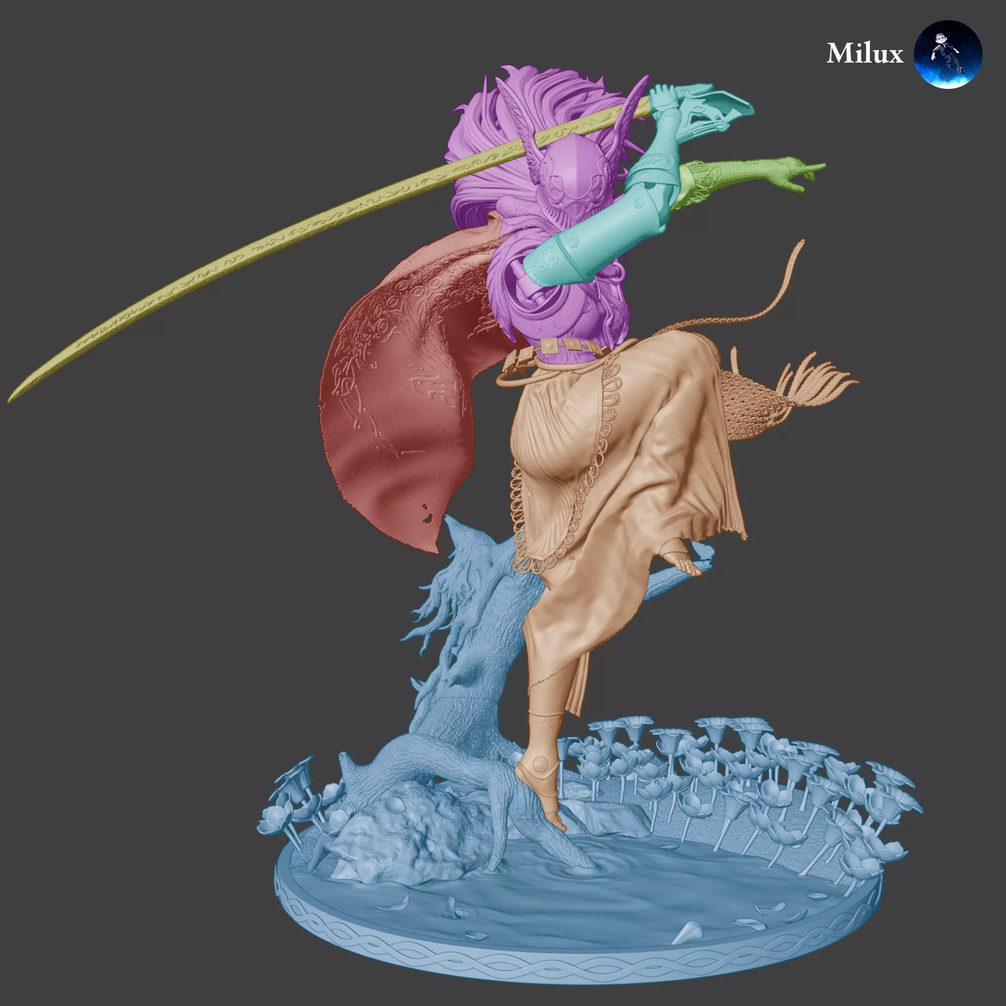 Malenia Blade of Miquella Statue - Elden Ring 3D print model_12