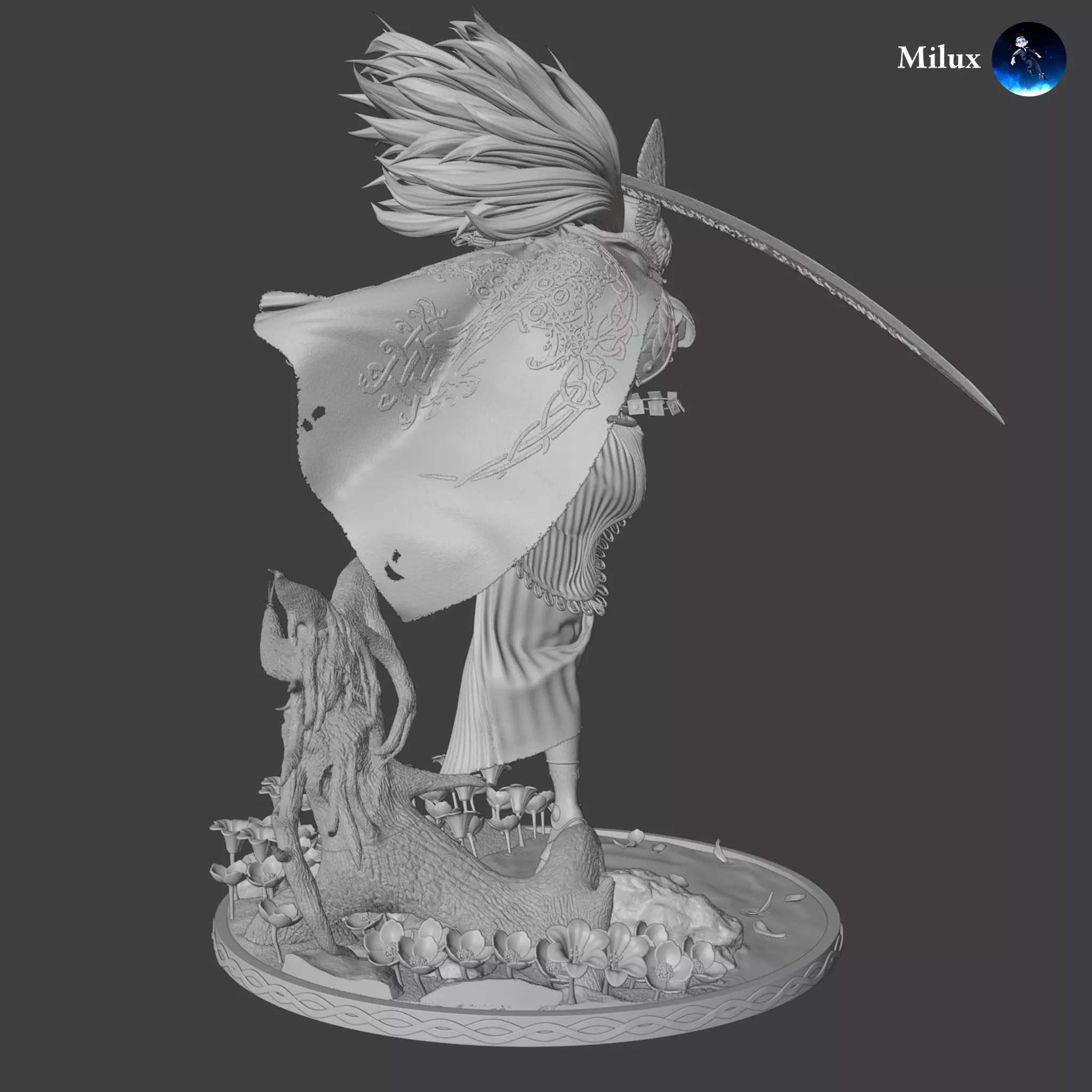 Malenia Blade of Miquella Statue - Elden Ring 3D print model_6