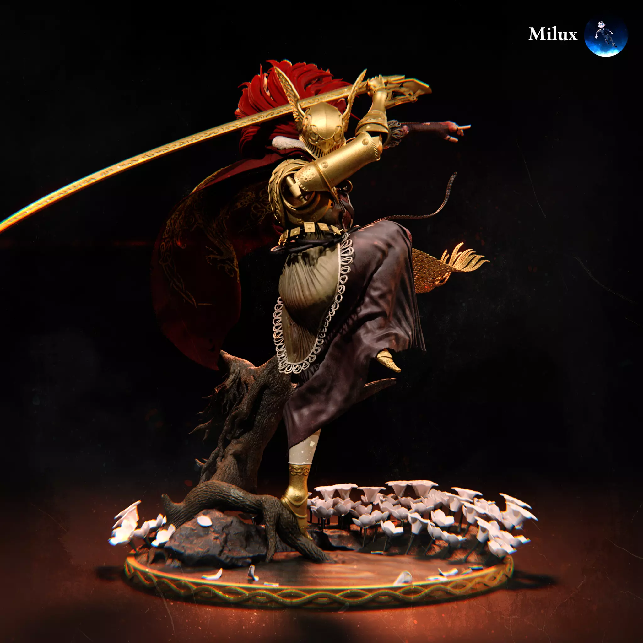 Malenia Blade of Miquella Statue - Elden Ring 3D print model_0