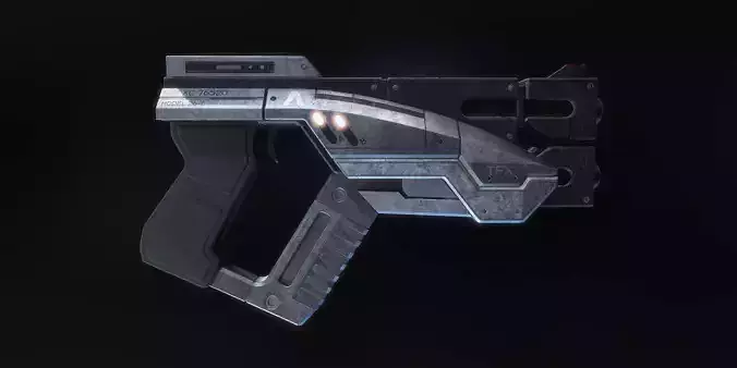 Predator Gun H1 Mass Effect 2 3D model Predator Gun H1 Mass Effect 2 3D model