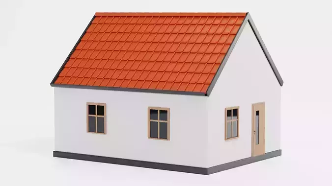 Solar House V1 - Eco Family Home with Photovoltaic Panels 3D model 4