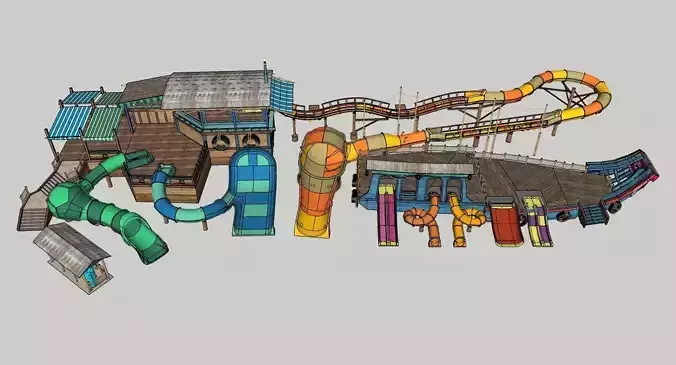 Water Park Slide Complex 12