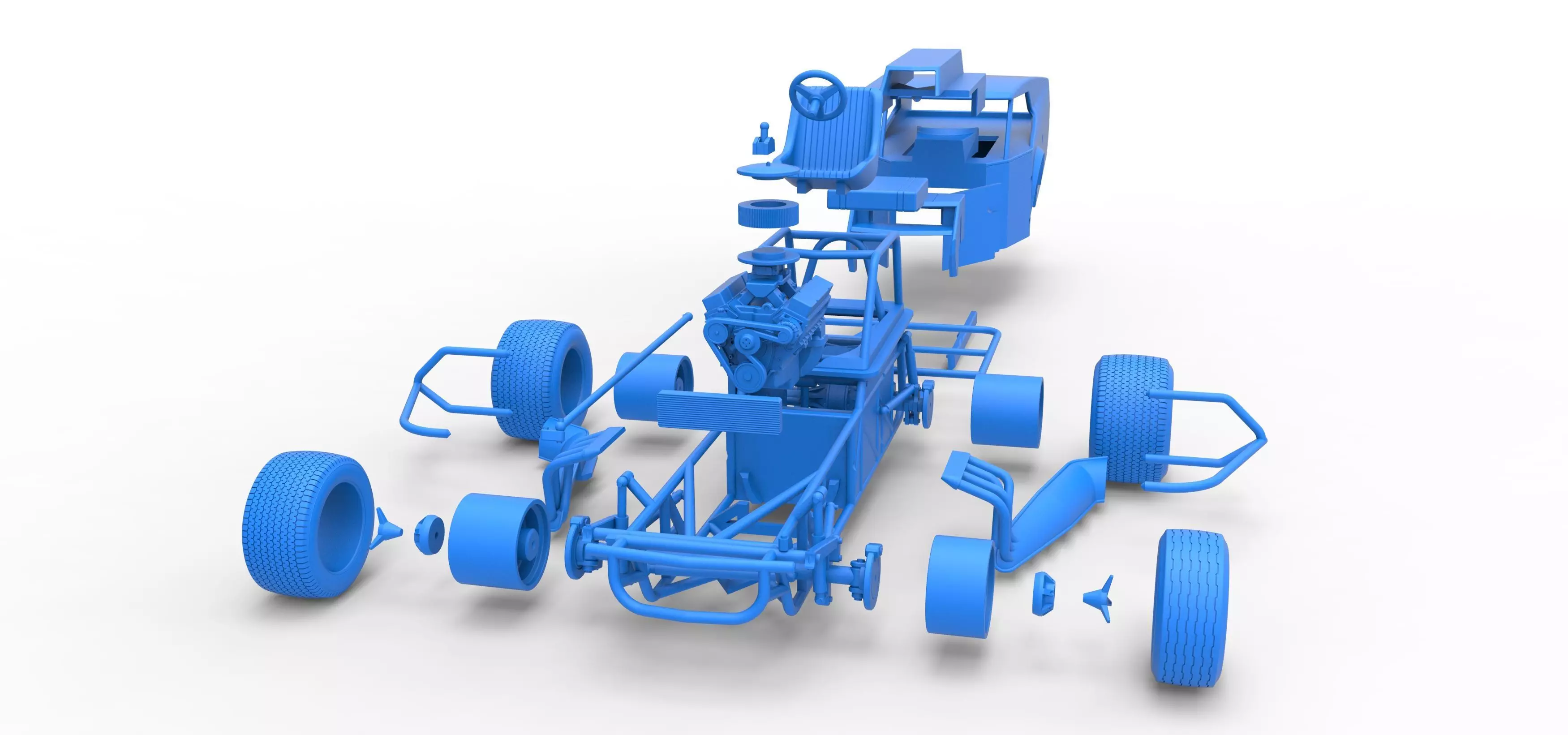 Vintage Dirt Modified stock car Version 5 Scale 1 to 25 3D print model_58