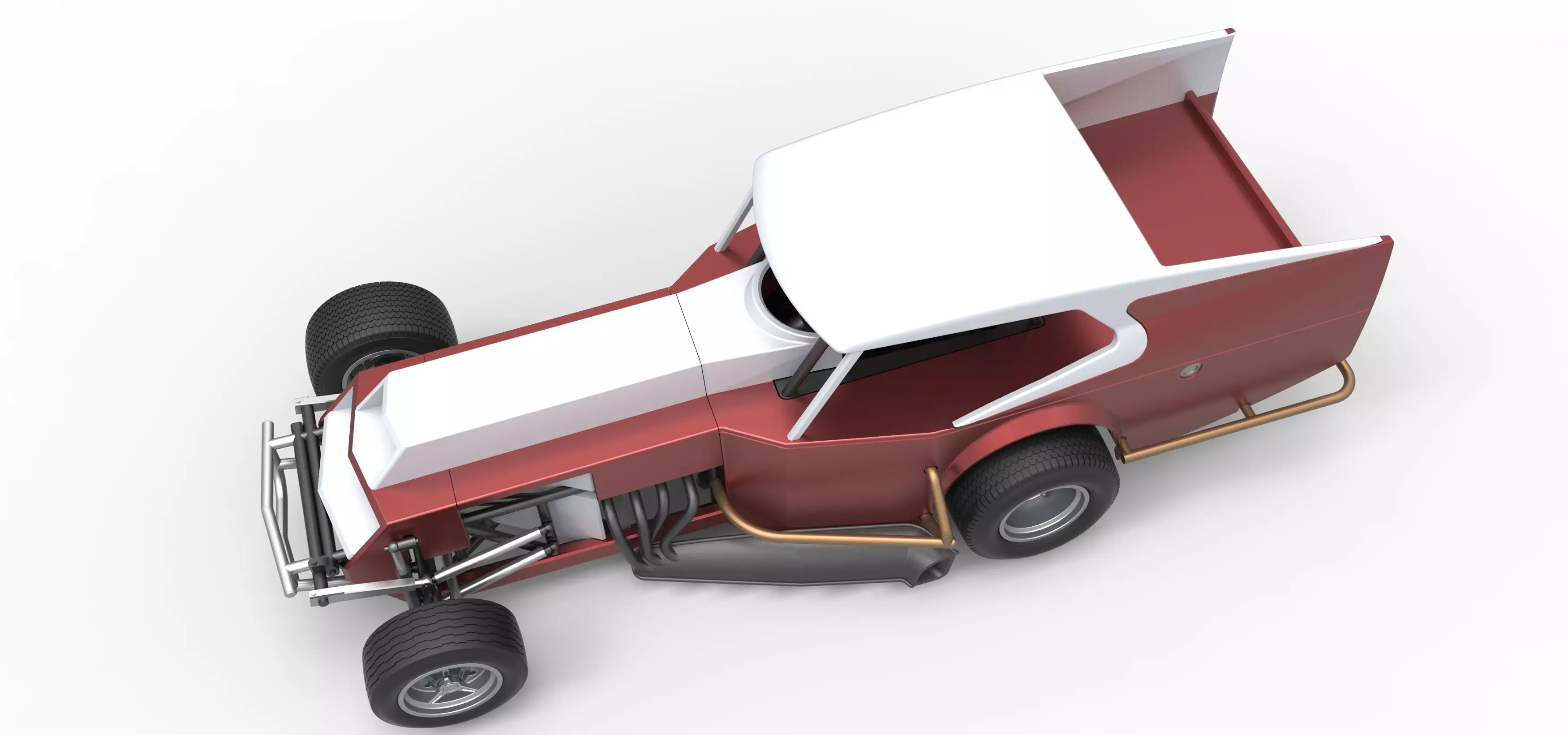 Vintage Dirt Modified stock car Version 5 Scale 1 to 25 3D print model_4