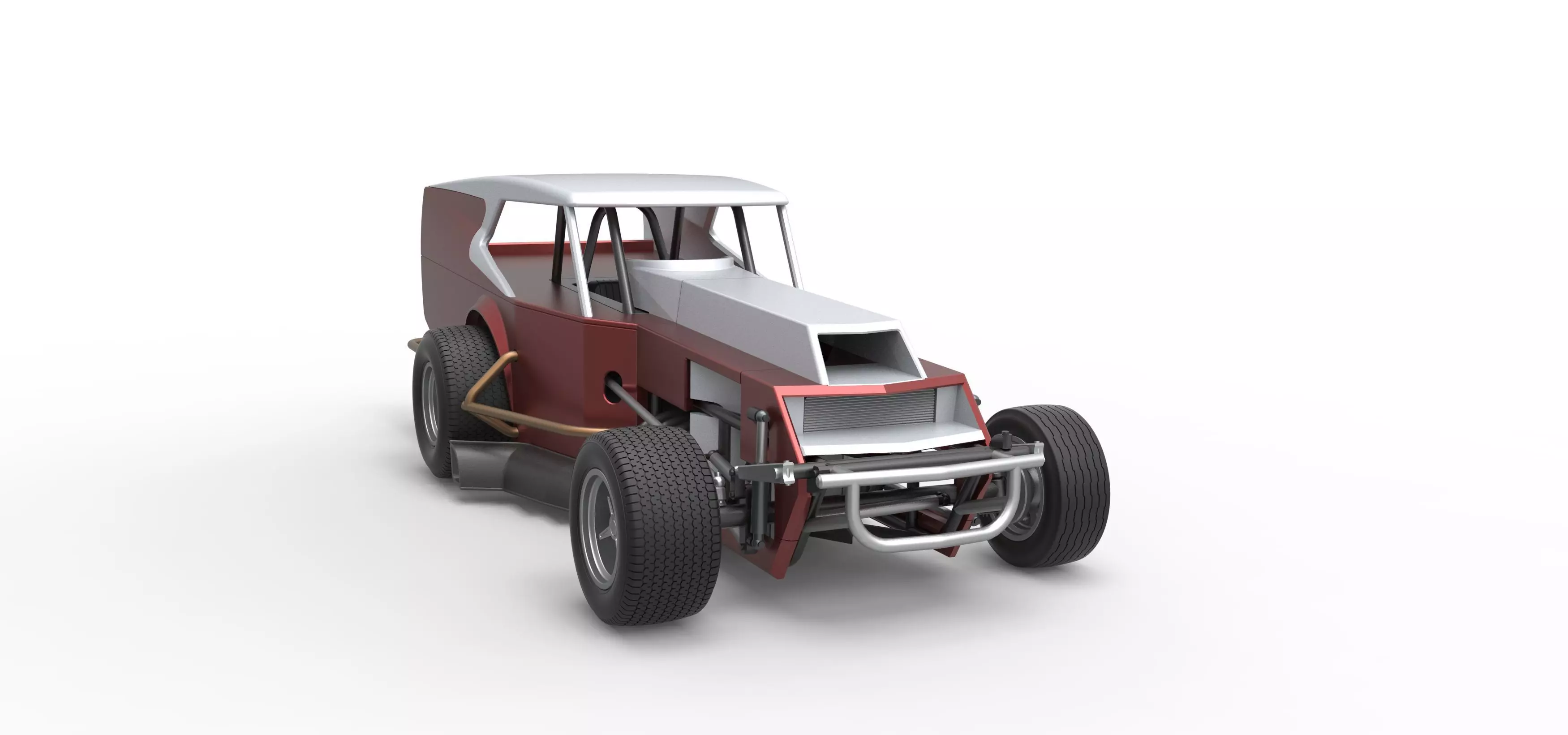 Vintage Dirt Modified stock car Version 5 Scale 1 to 25 3D print model_26