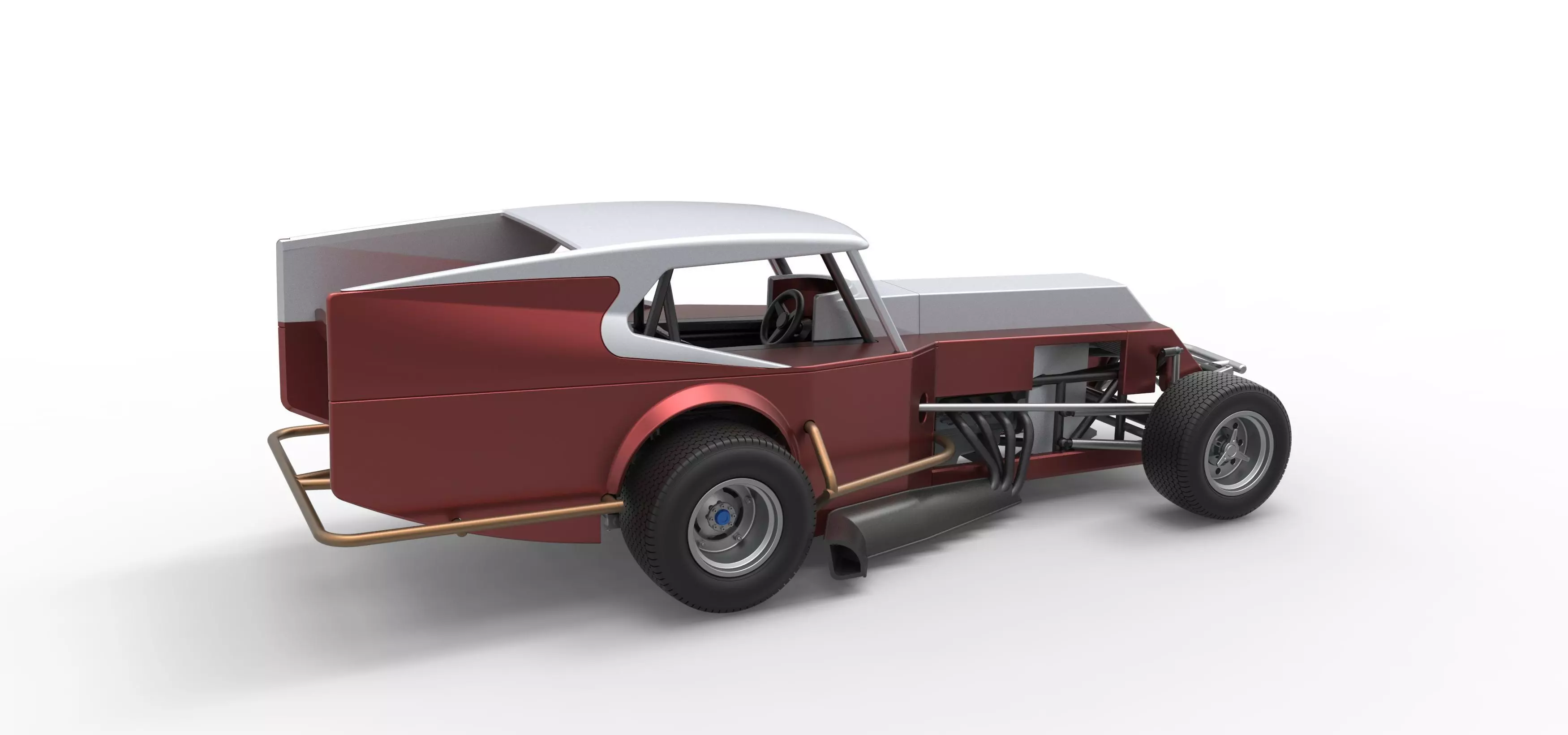 Vintage Dirt Modified stock car Version 5 Scale 1 to 25 3D print model_20