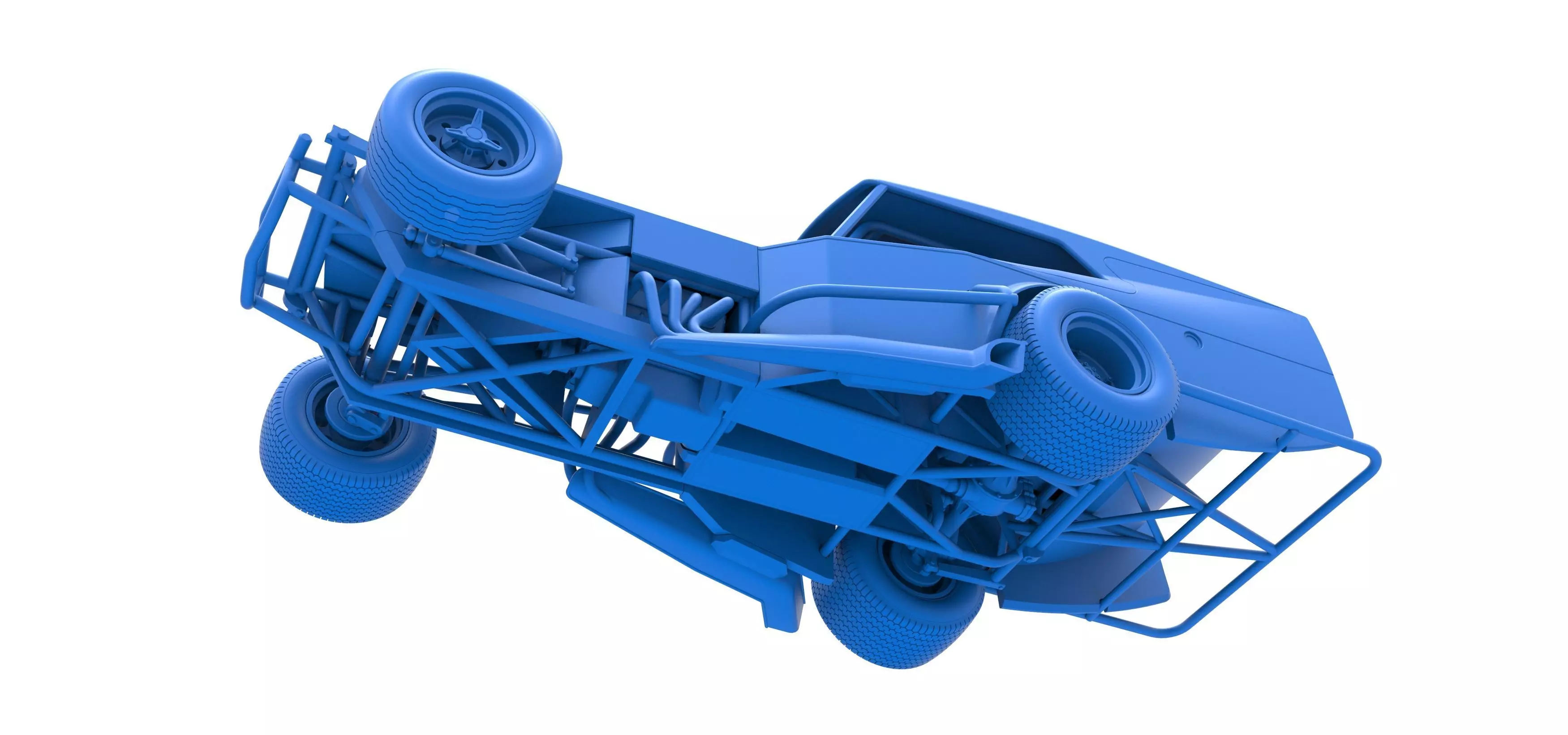 Vintage Dirt Modified stock car Version 5 Scale 1 to 25 3D print model_30