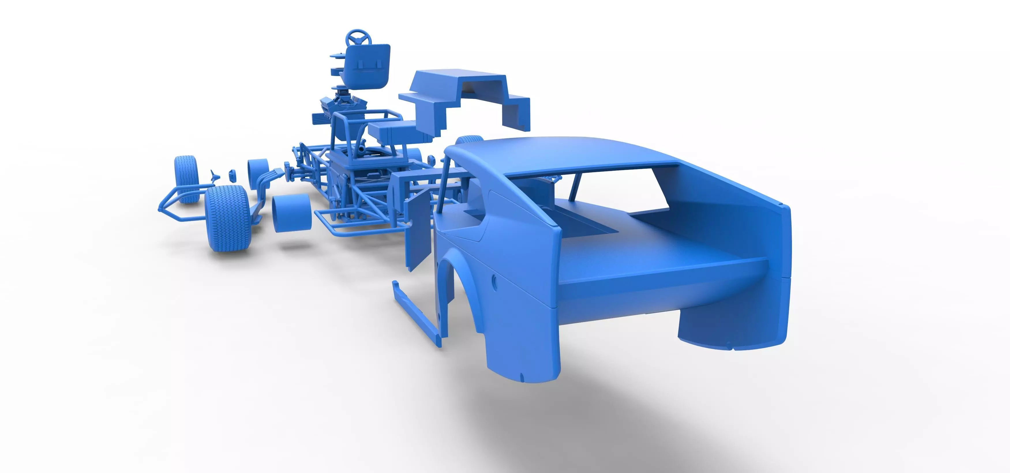 Vintage Dirt Modified stock car Version 5 Scale 1 to 25 3D print model_62