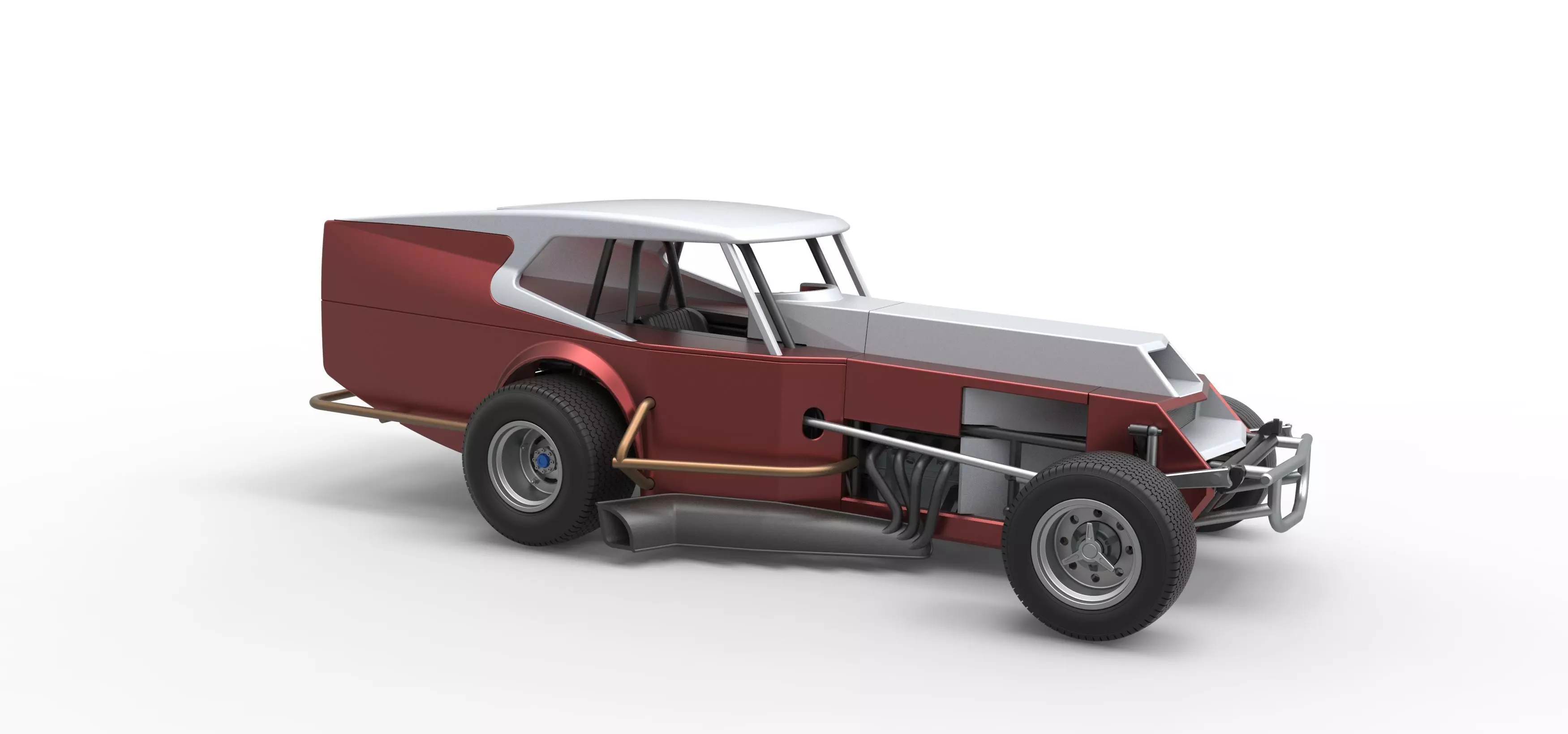 Vintage Dirt Modified stock car Version 5 Scale 1 to 25 3D print model_24