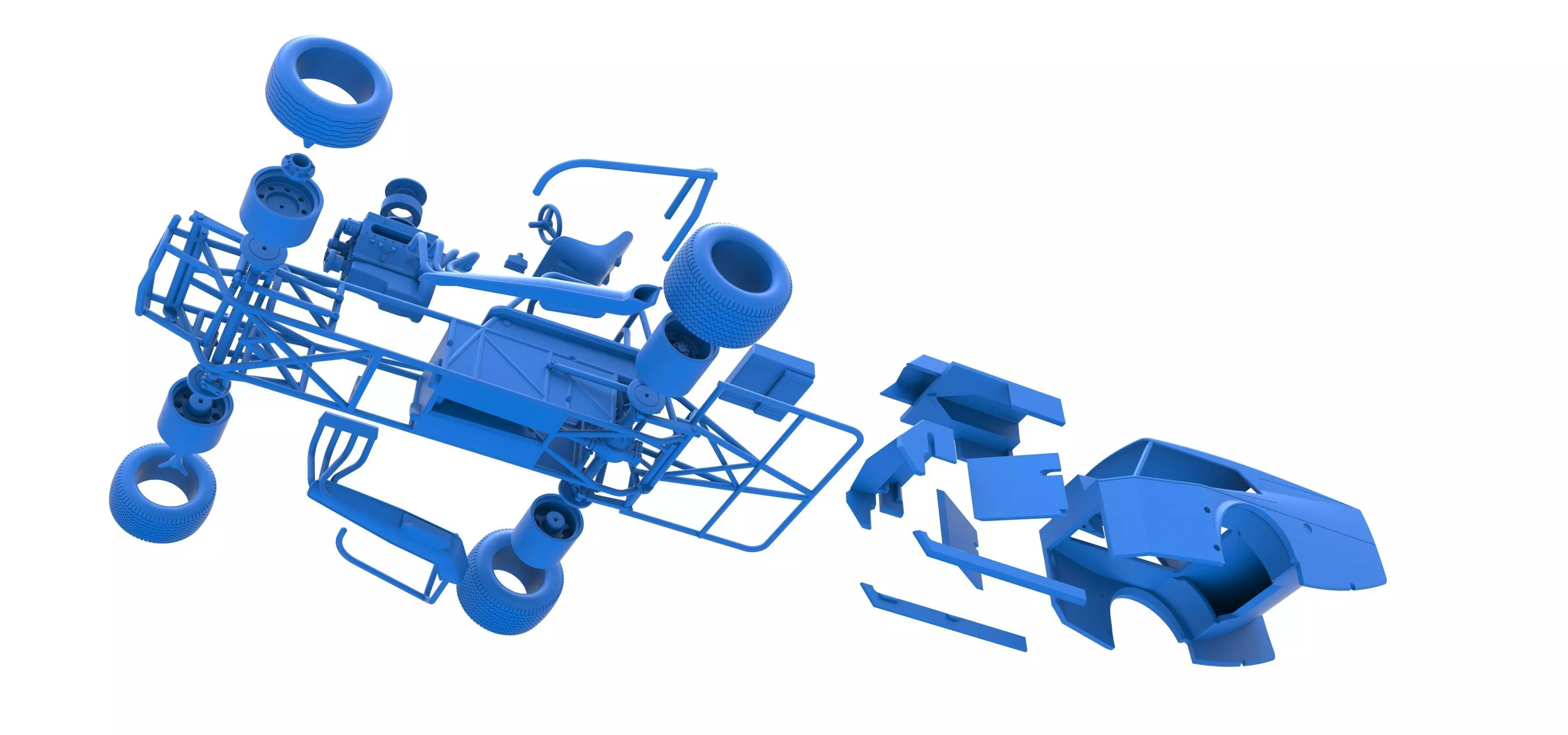 Vintage Dirt Modified stock car Version 5 Scale 1 to 25 3D print model_57