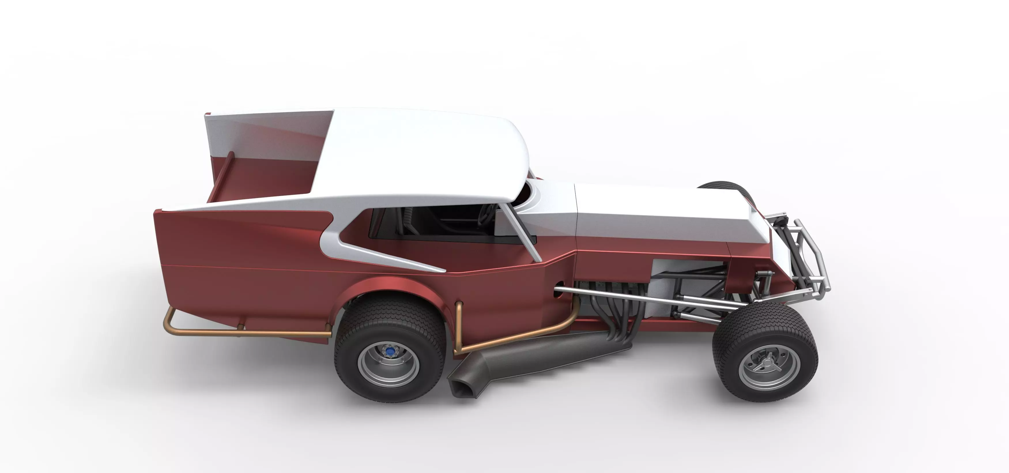 Vintage Dirt Modified stock car Version 5 Scale 1 to 25 3D print model_23