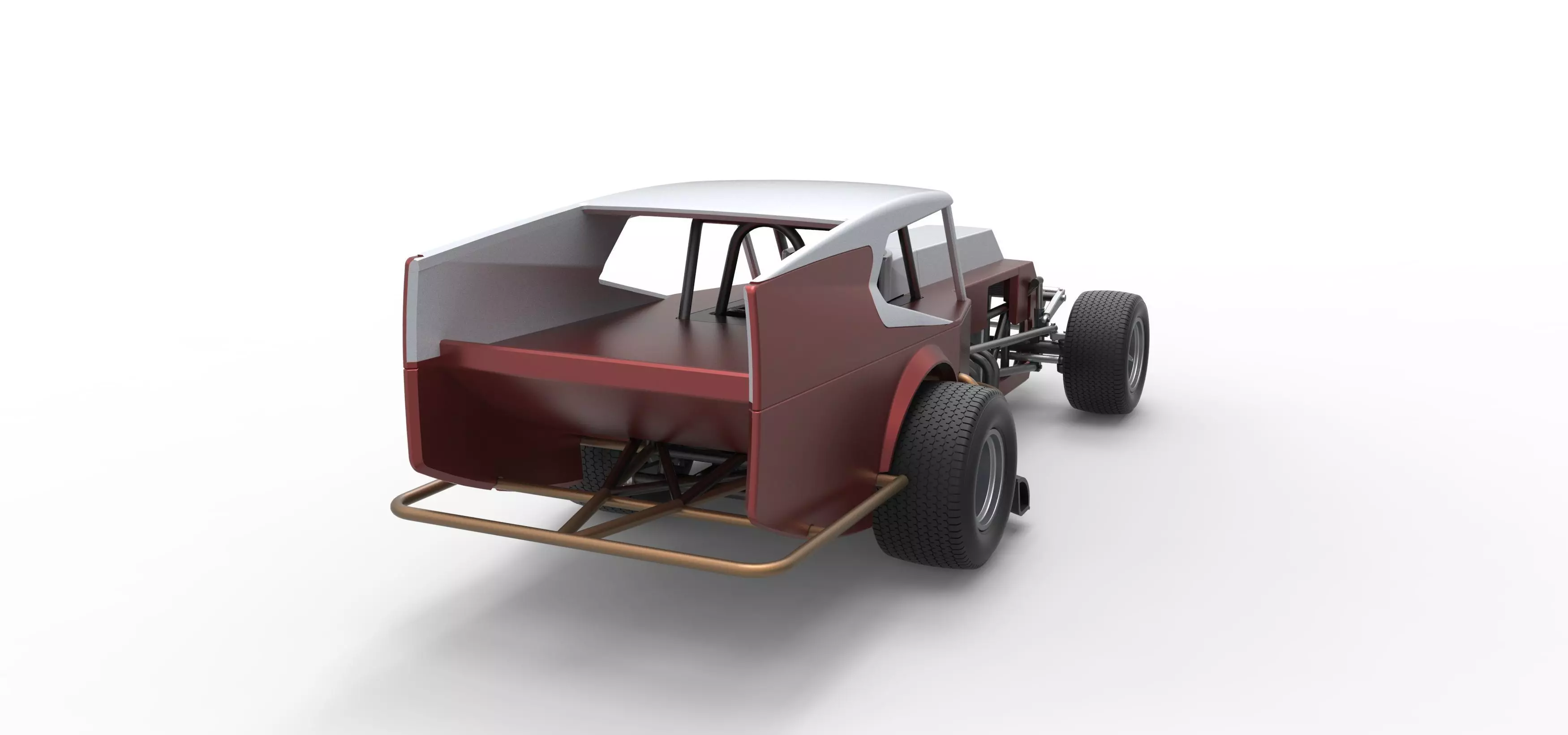 Vintage Dirt Modified stock car Version 5 Scale 1 to 25 3D print model_18