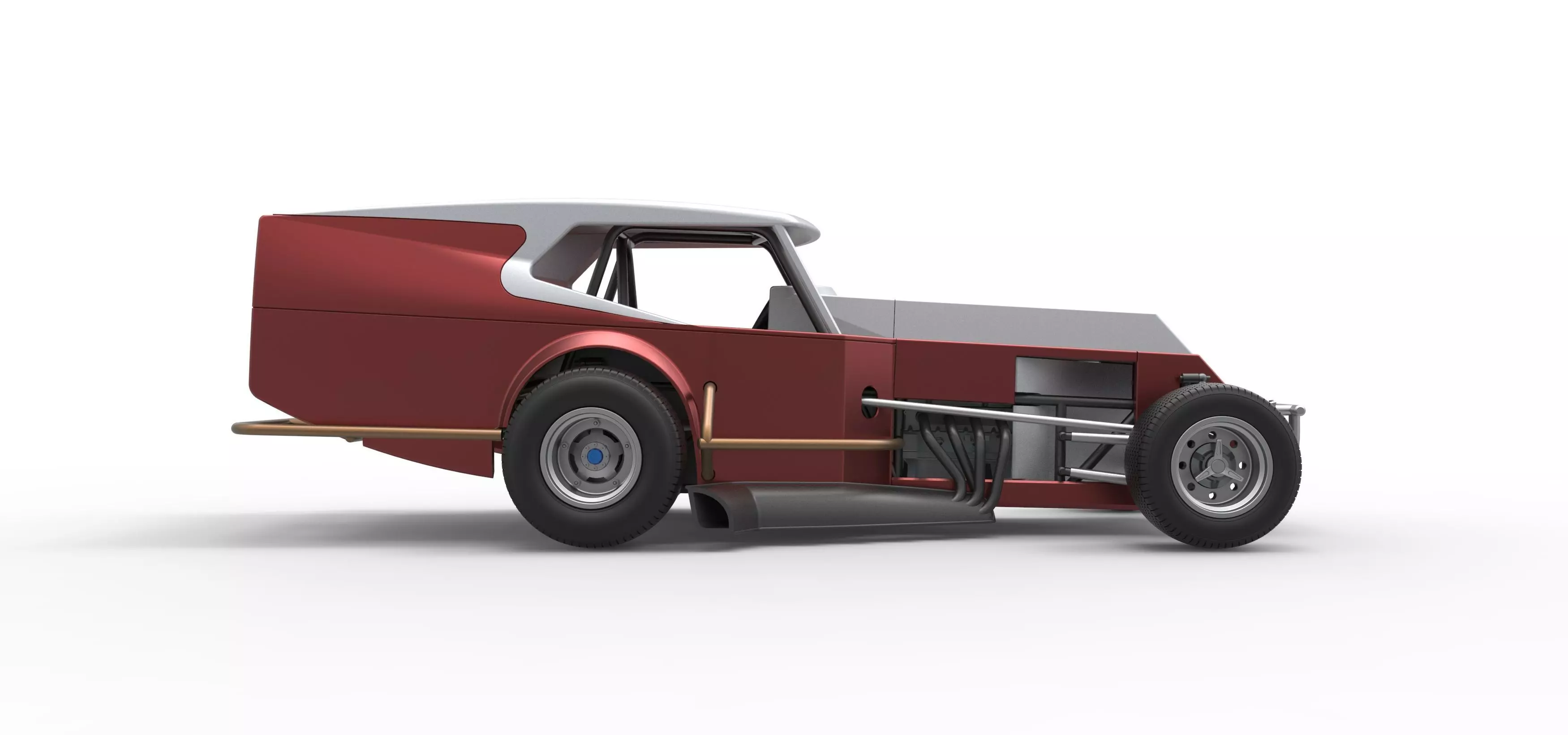 Vintage Dirt Modified stock car Version 5 Scale 1 to 25 3D print model_22