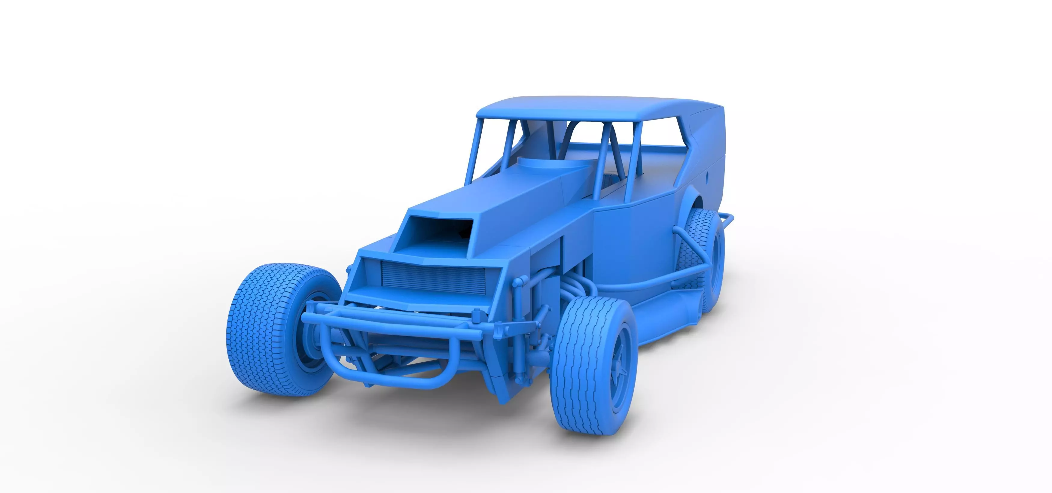 Vintage Dirt Modified stock car Version 5 Scale 1 to 25 3D print model_32