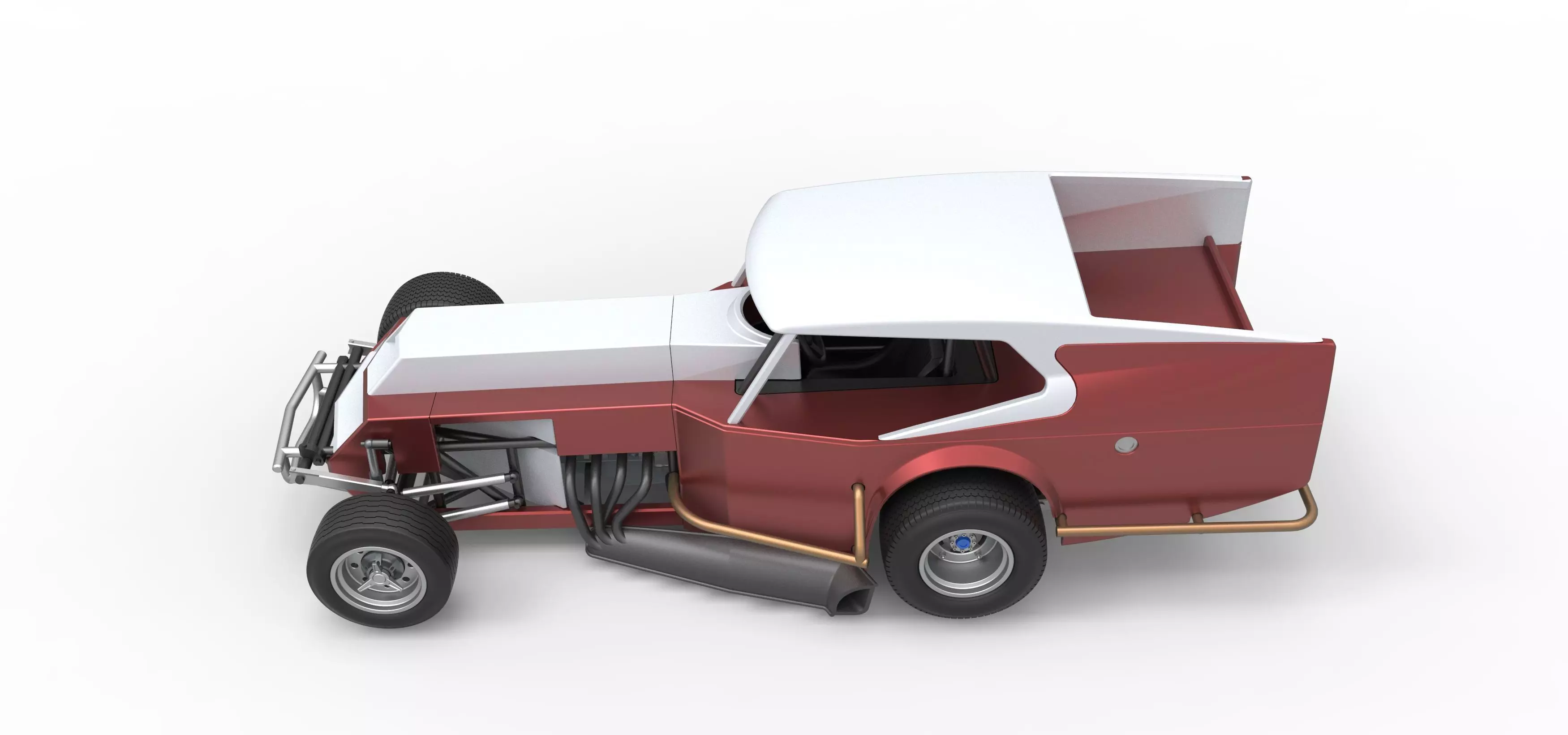 Vintage Dirt Modified stock car Version 5 Scale 1 to 25 3D print model_10