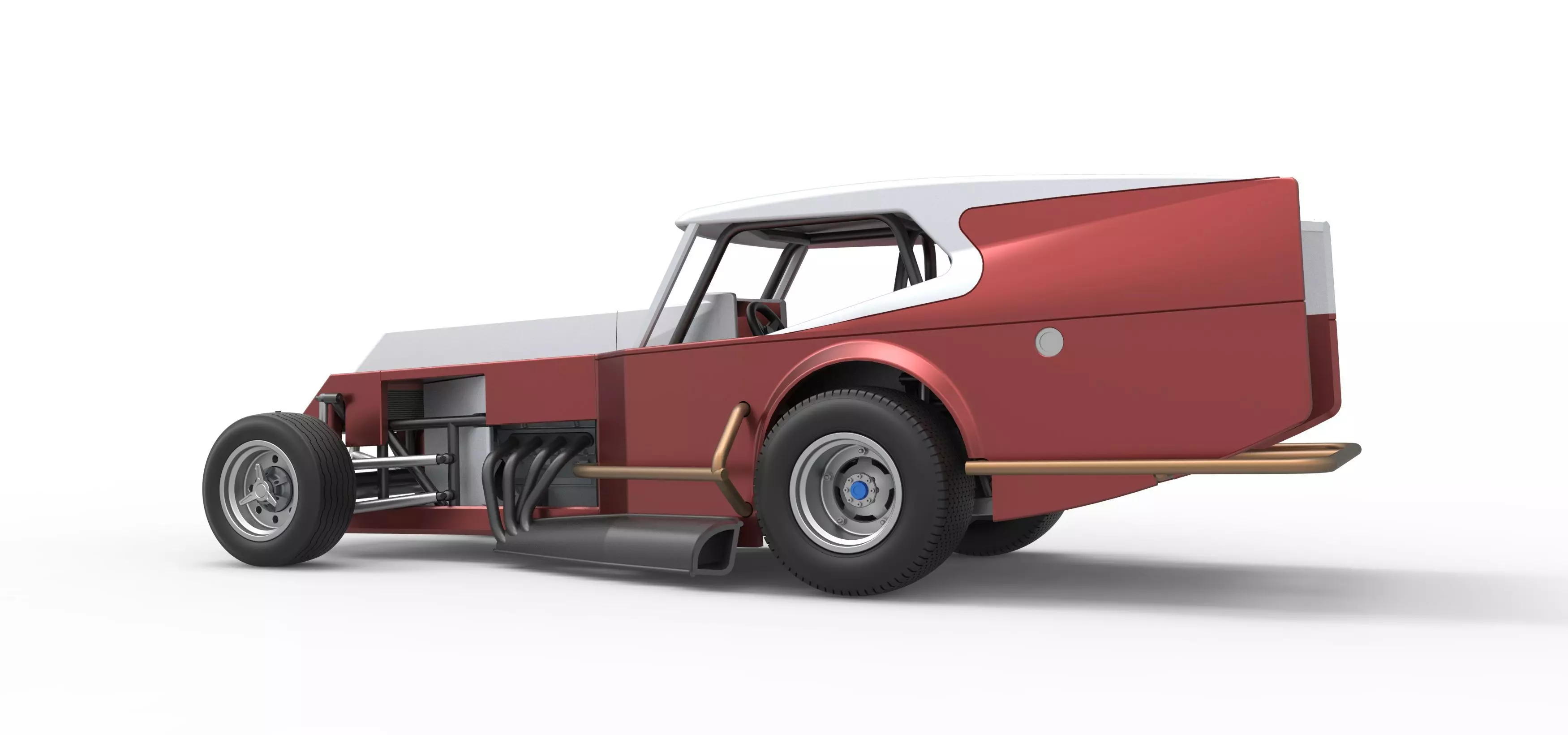 Vintage Dirt Modified stock car Version 5 Scale 1 to 25 3D print model_13