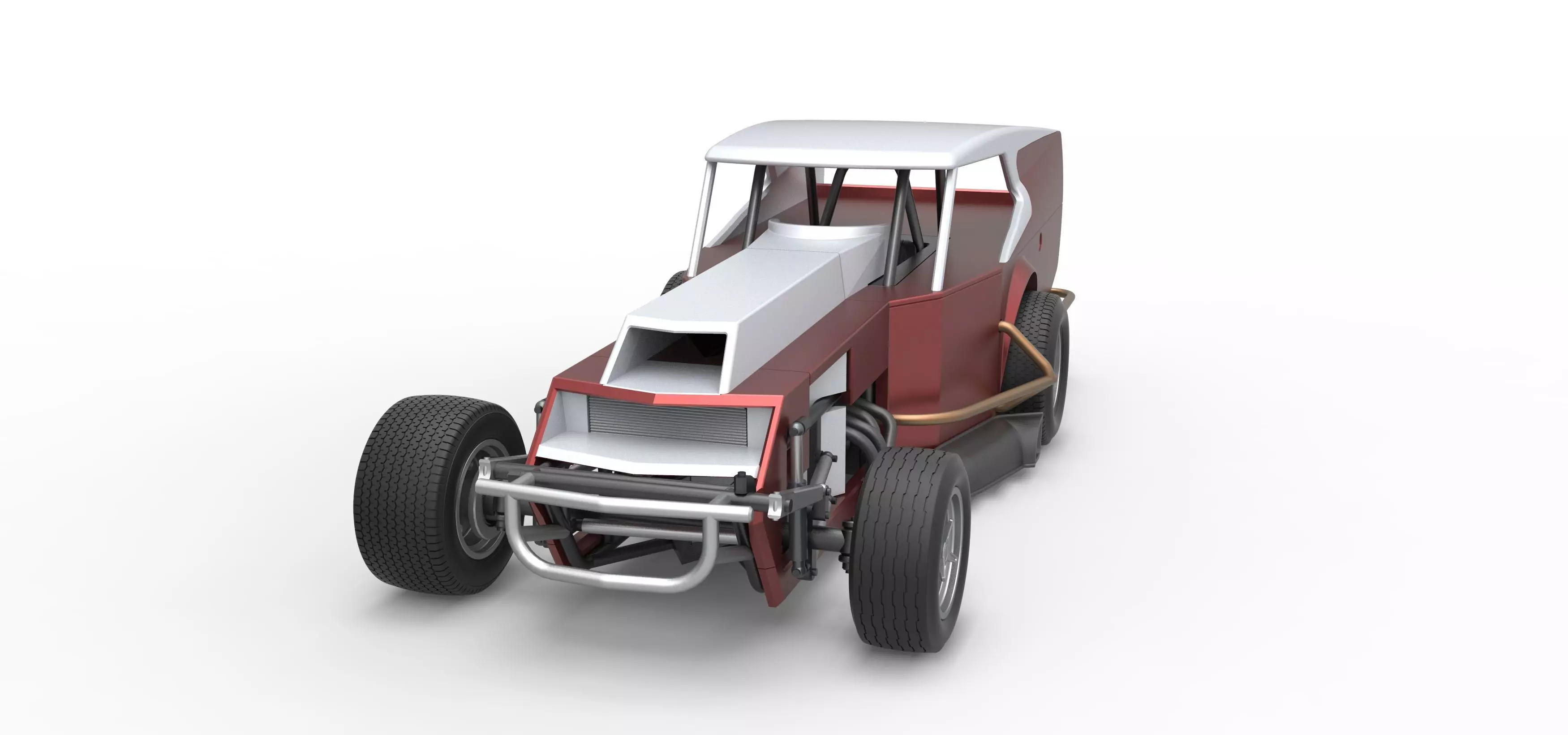 Vintage Dirt Modified stock car Version 5 Scale 1 to 25 3D print model_5