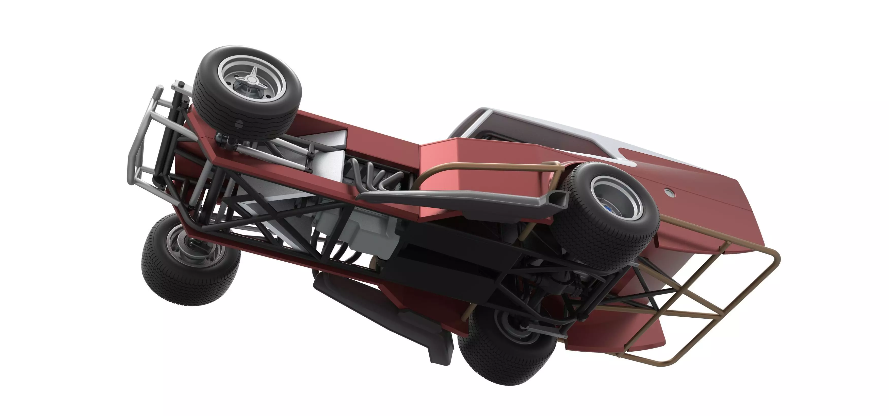 Vintage Dirt Modified stock car Version 5 Scale 1 to 25 3D print model_3