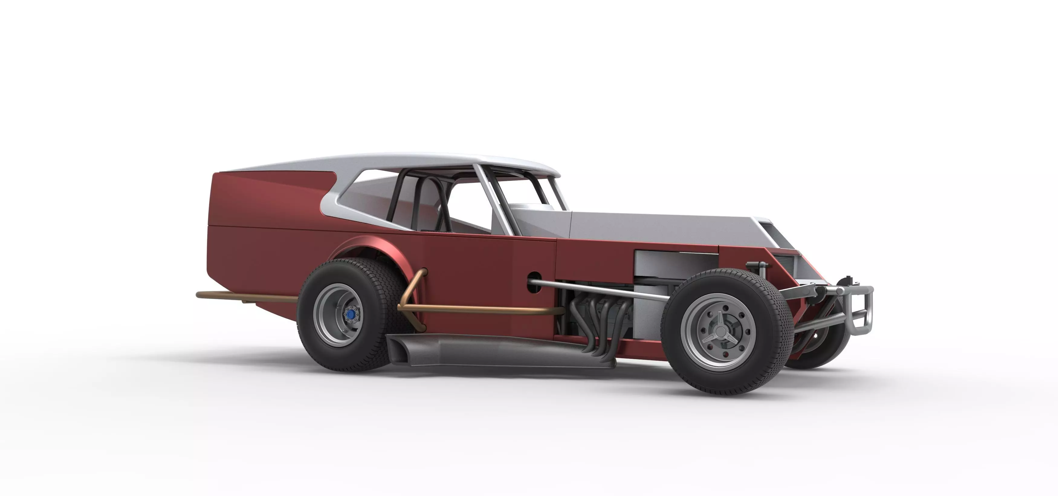 Vintage Dirt Modified stock car Version 5 Scale 1 to 25 3D print model_25