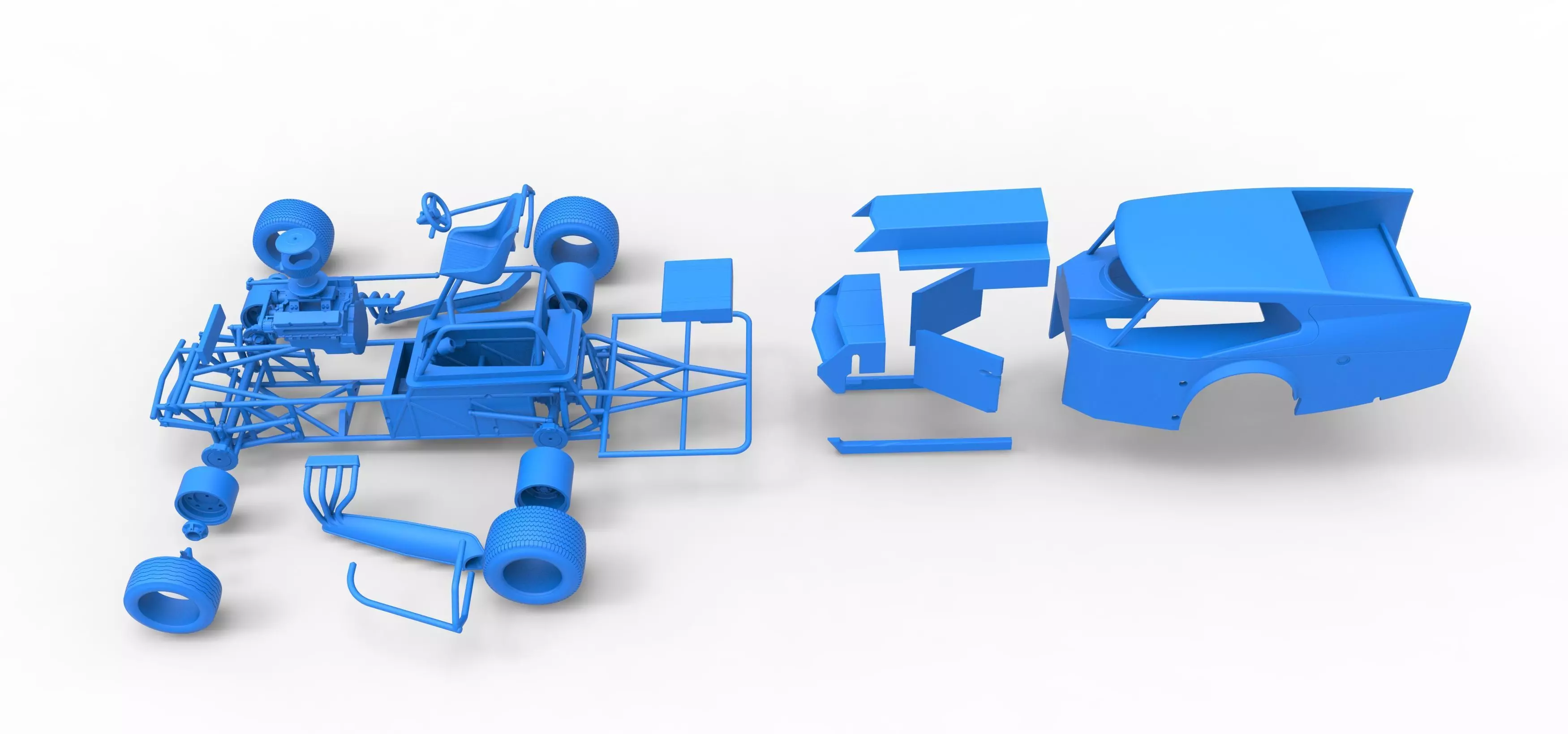 Vintage Dirt Modified stock car Version 5 Scale 1 to 25 3D print model_60