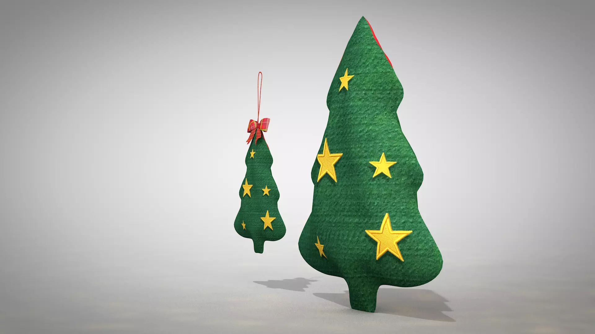 Christmas Tree Pouf and Pillow 3D Model 3D model_7