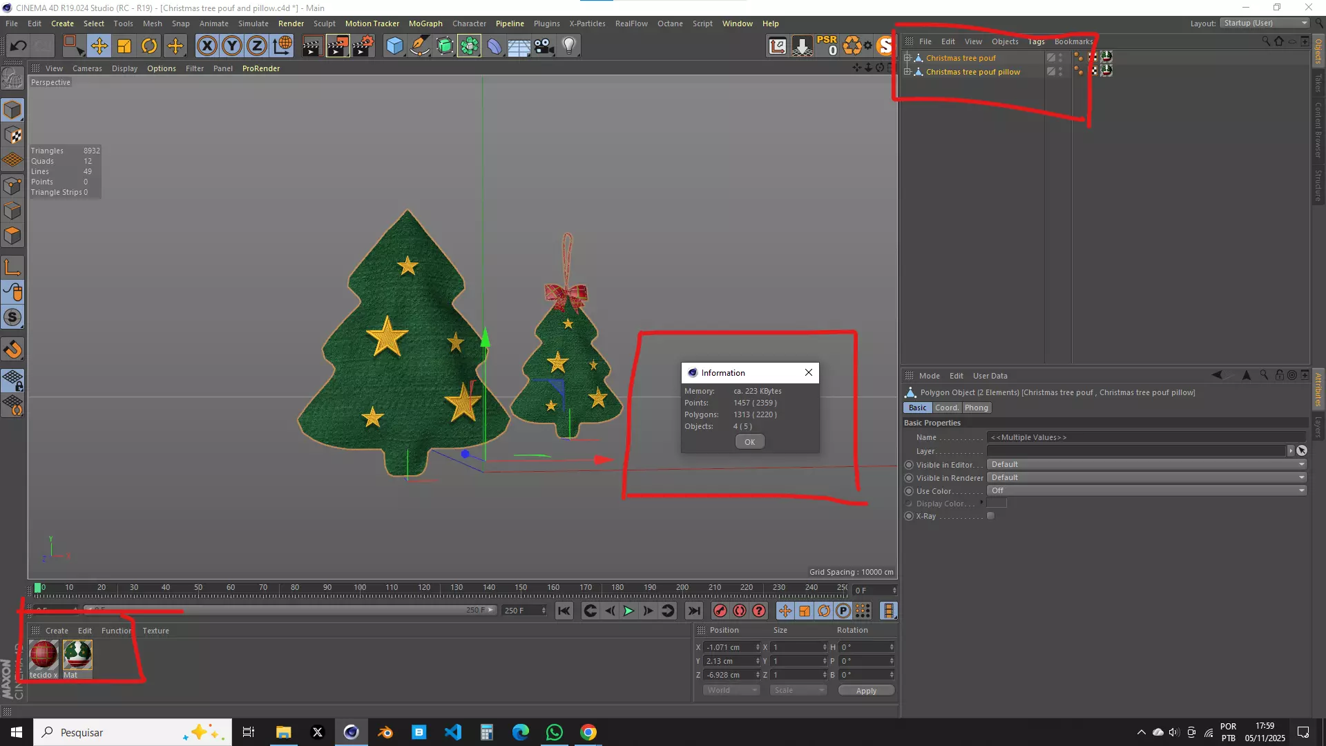 Christmas Tree Pouf and Pillow 3D Model 3D model_13