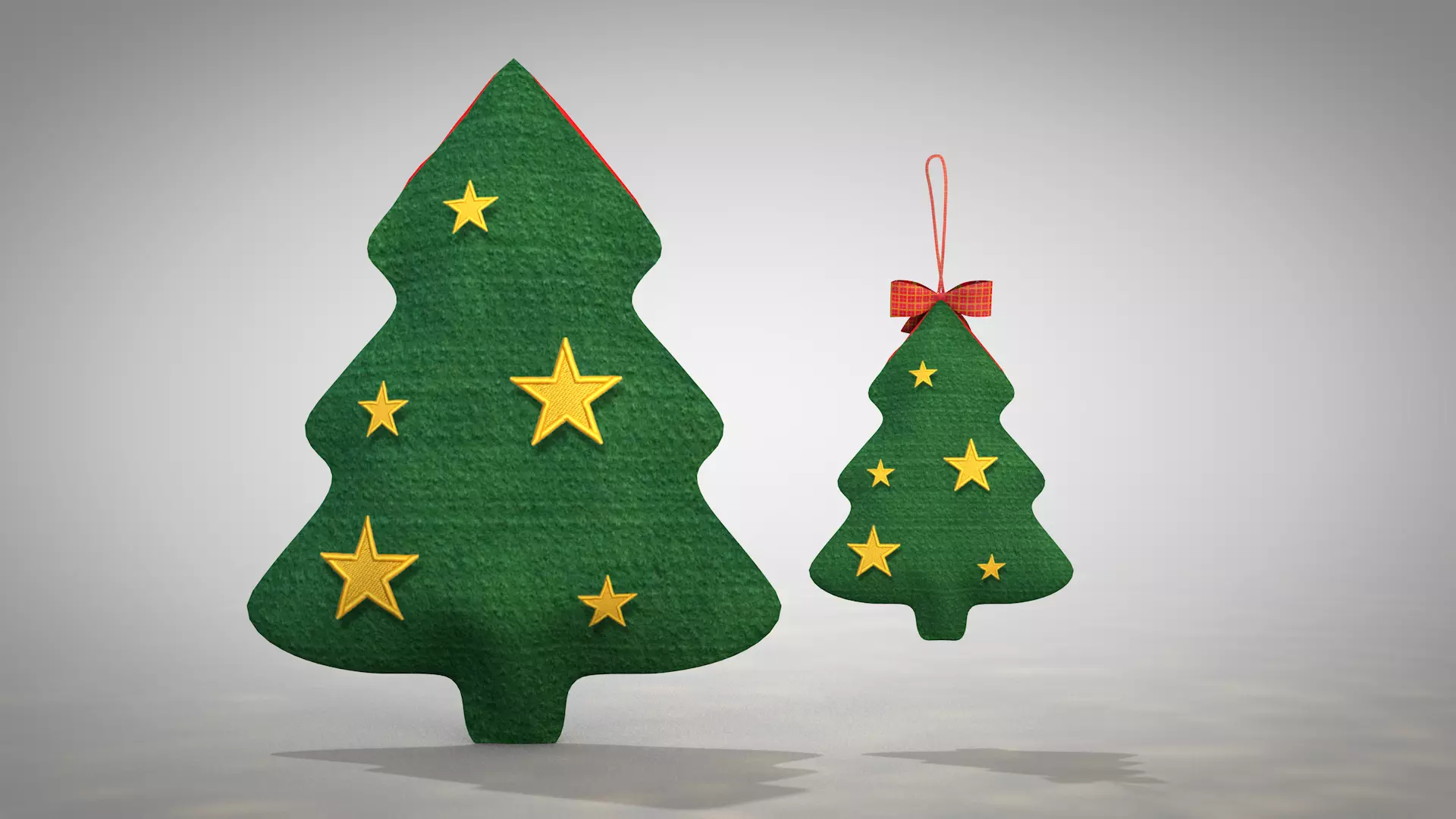 Christmas Tree Pouf and Pillow 3D Model 3D model_9