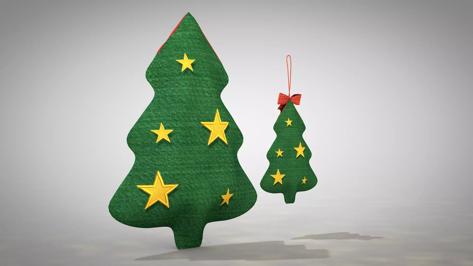 Christmas Tree Pouf and Pillow 3D Model 3D model_8