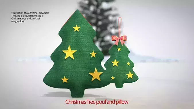 Christmas Tree Pouf and Pillow 3D Model