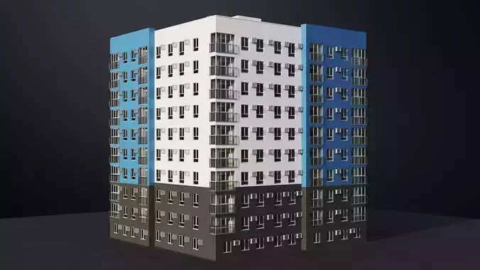 Multi-storey building 3D model 3