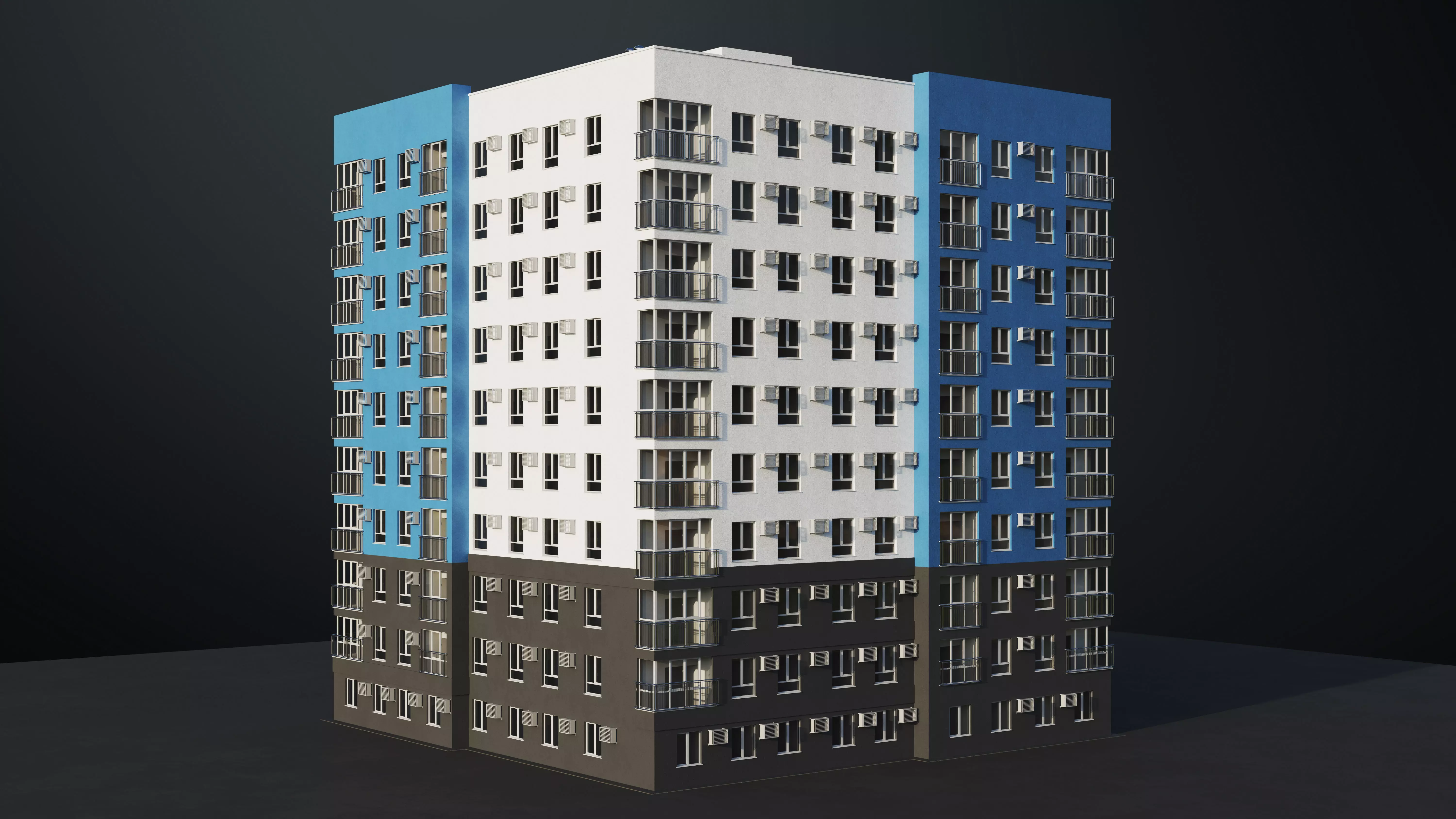 Multi-storey building 3D model_2