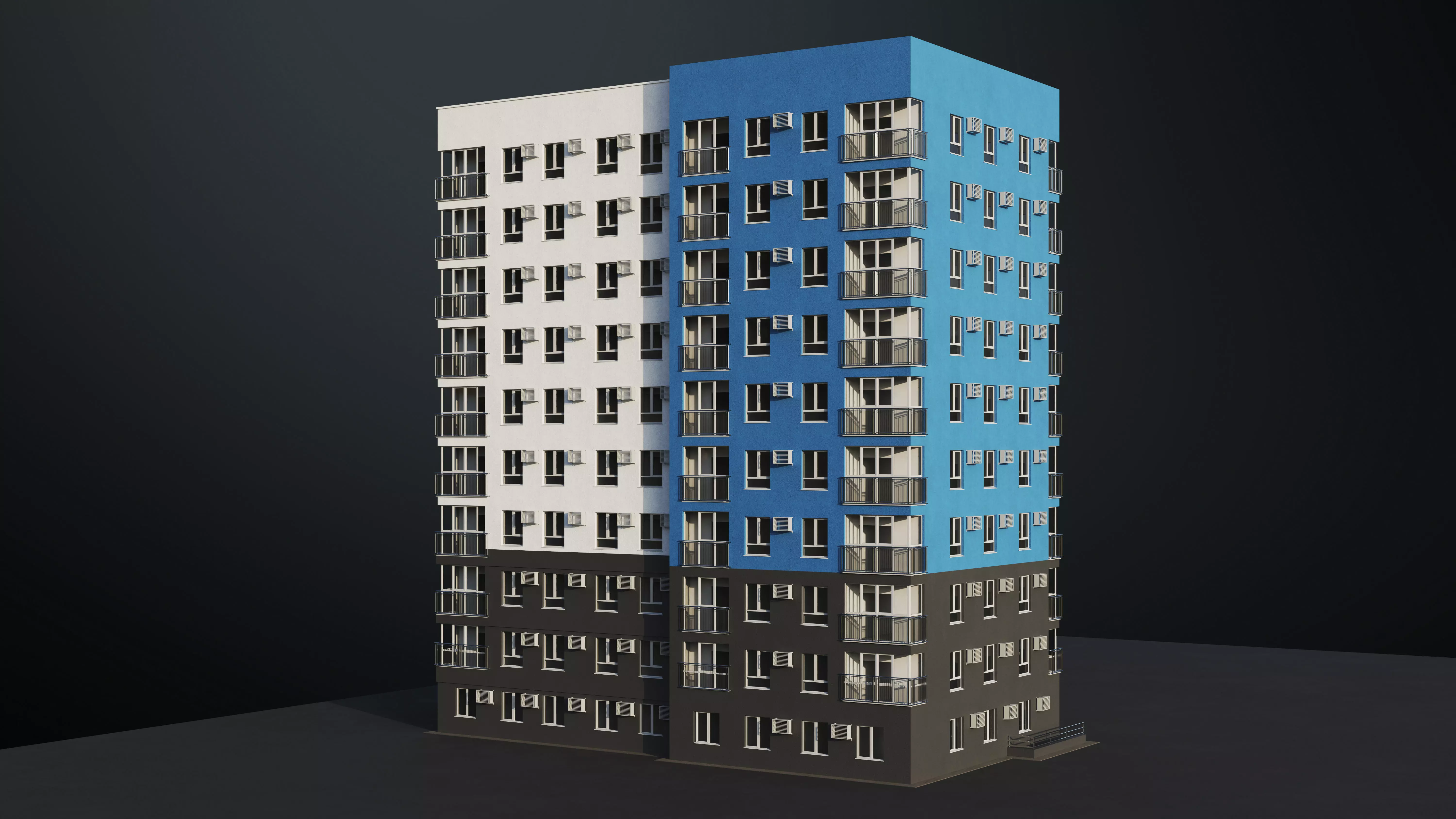 Multi-storey building 3D model_1