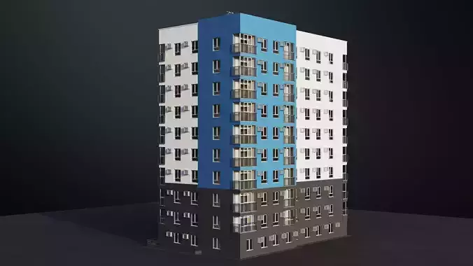 Multi-storey building 3D model 4