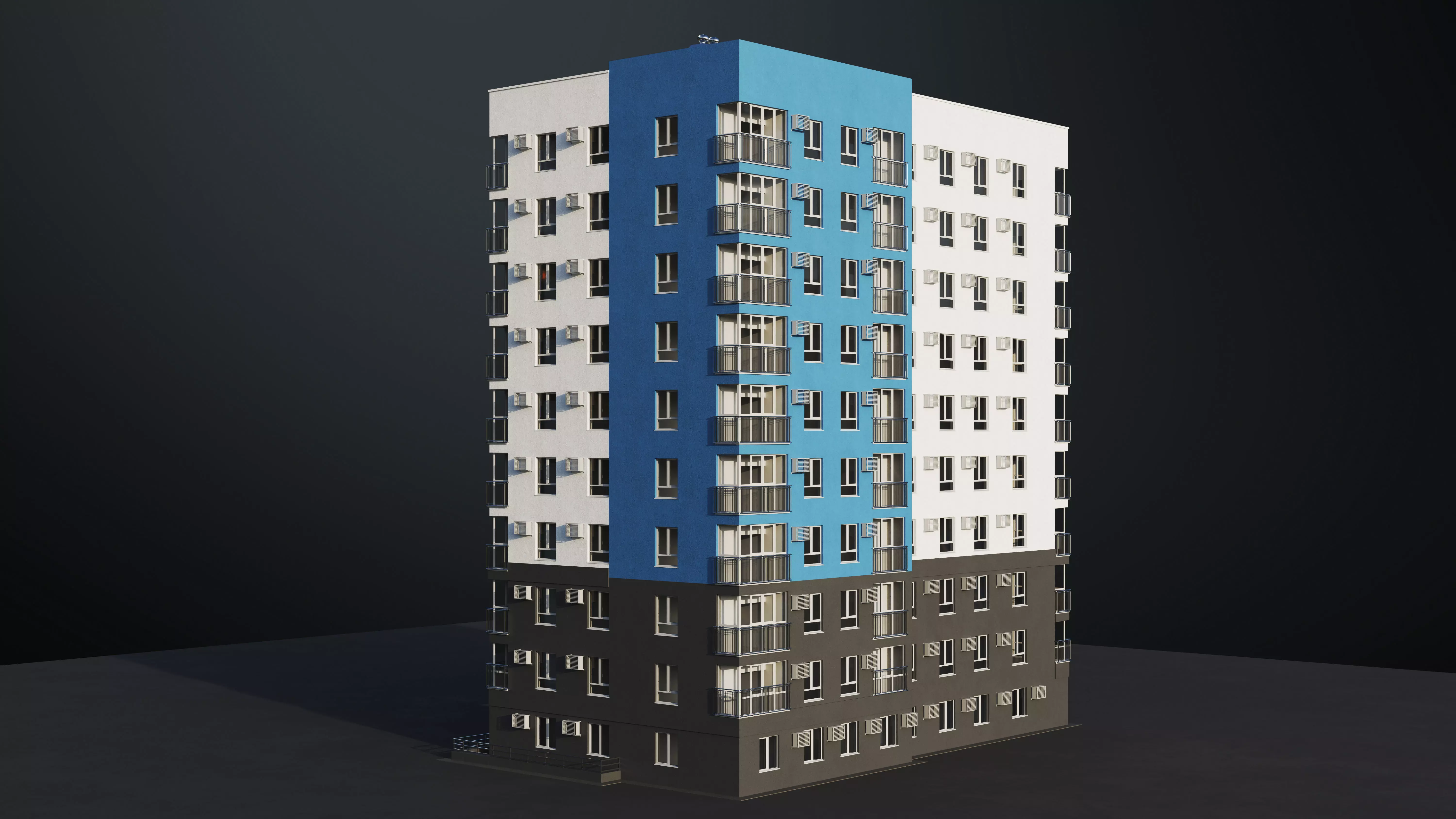 Multi-storey building 3D model_3