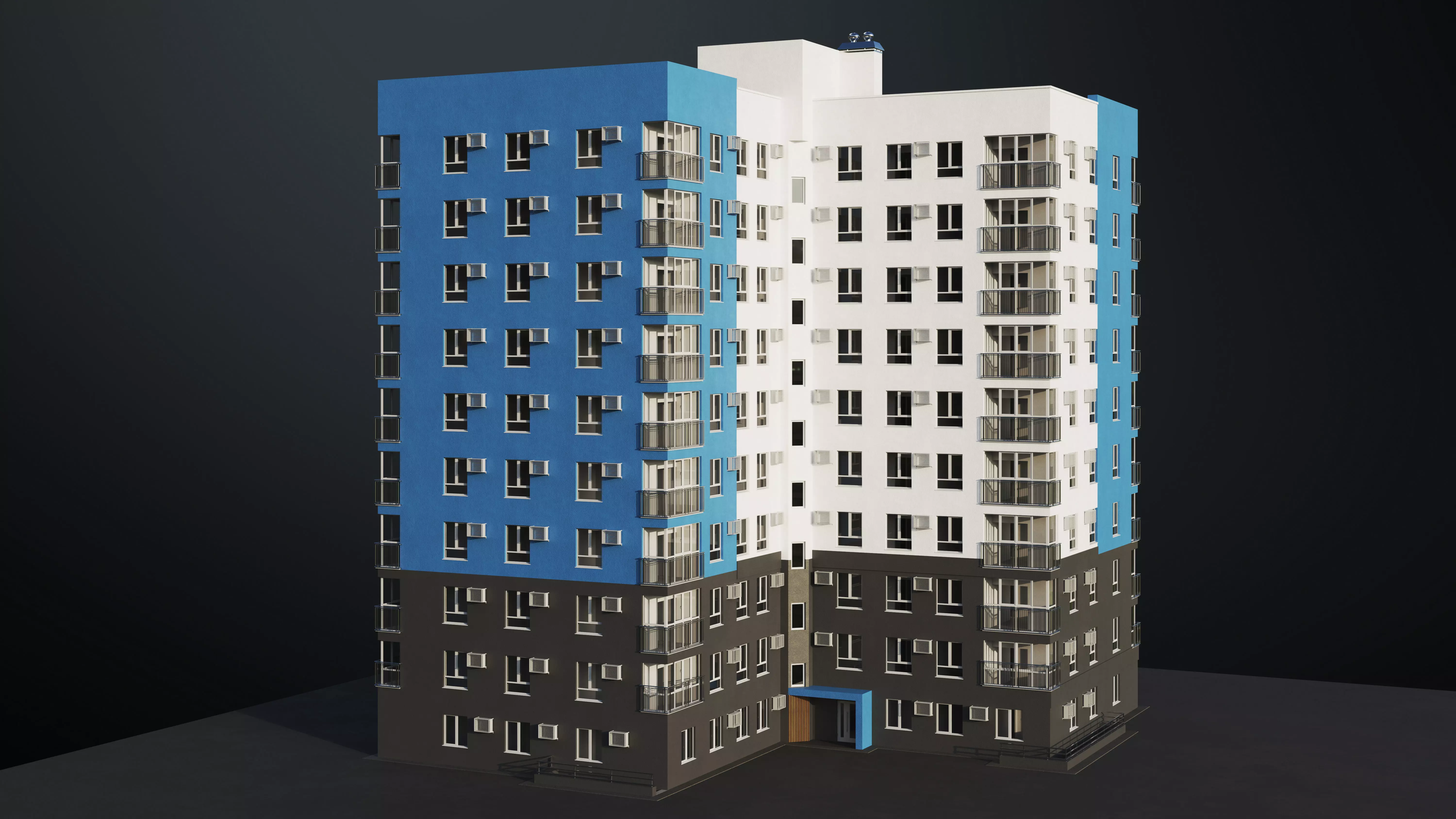 Multi-storey building 3D model_0