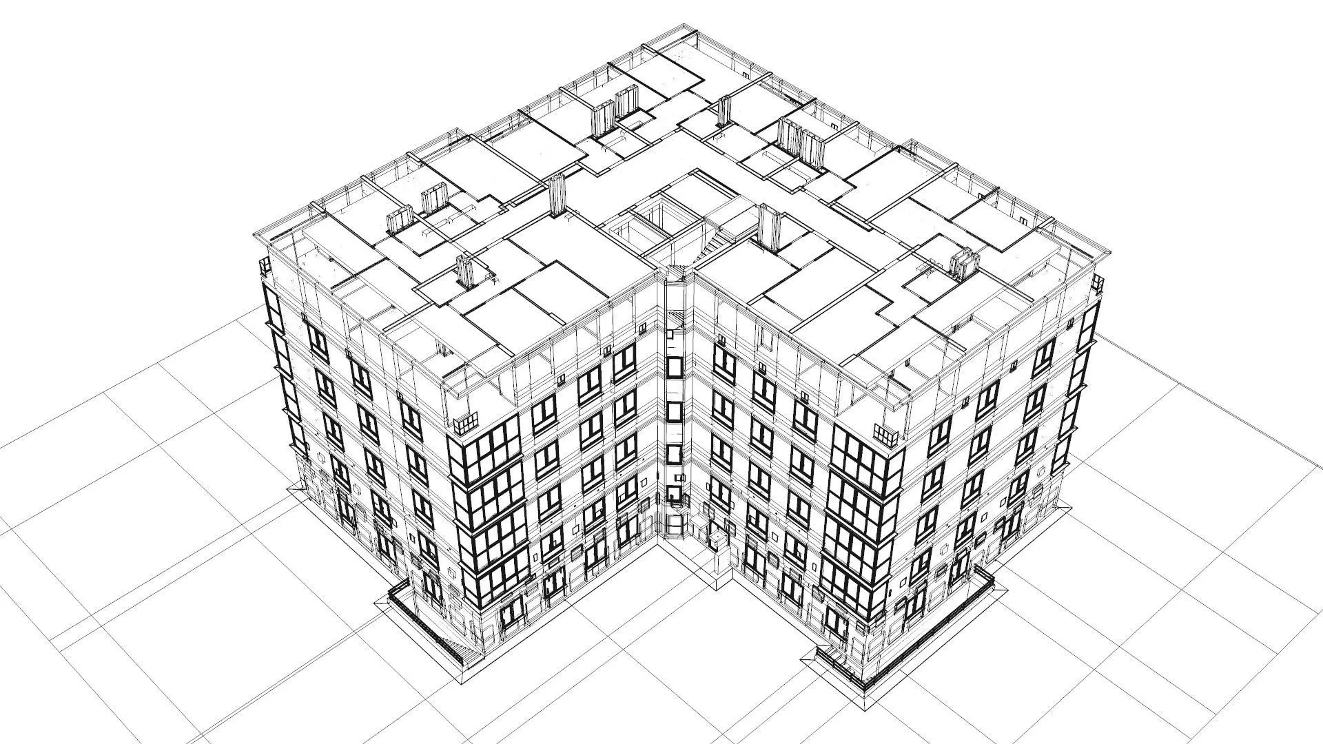 Multi-storey building 3D model_9
