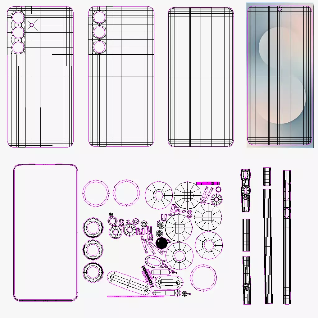 Samsung Galaxy S25 FE White 3D model_11