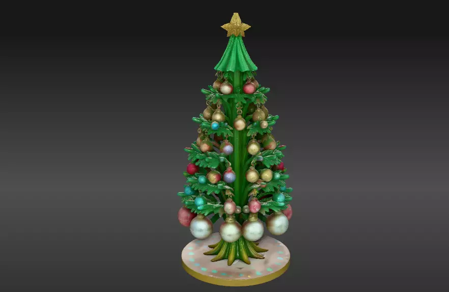 Christmas Ornament Tree Stand 3D Model Decoration 3D print model_1