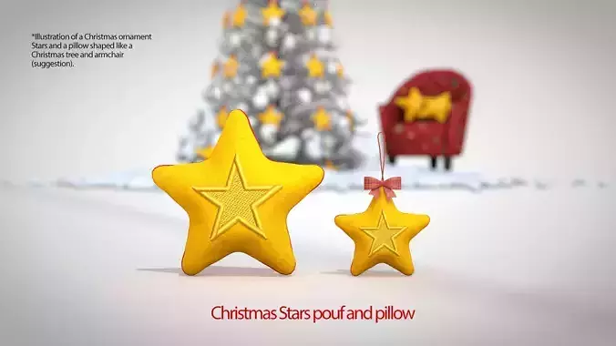 Christmas Star Pouf and Pillow 3D Model