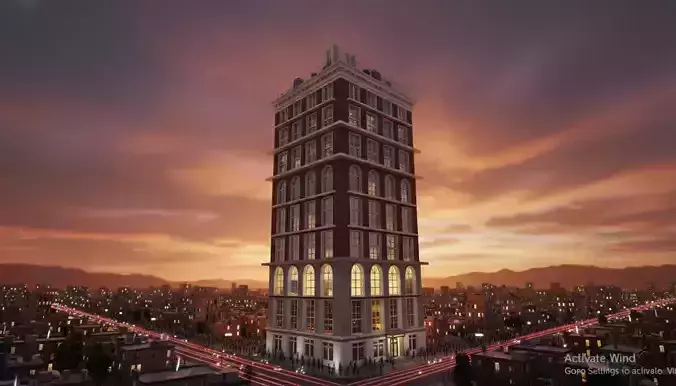 Modern Brick Tower Building