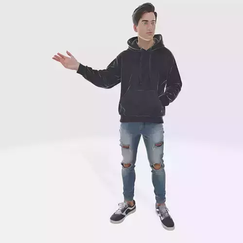 Character in Casual Outfit 15 Low-poly 3D model