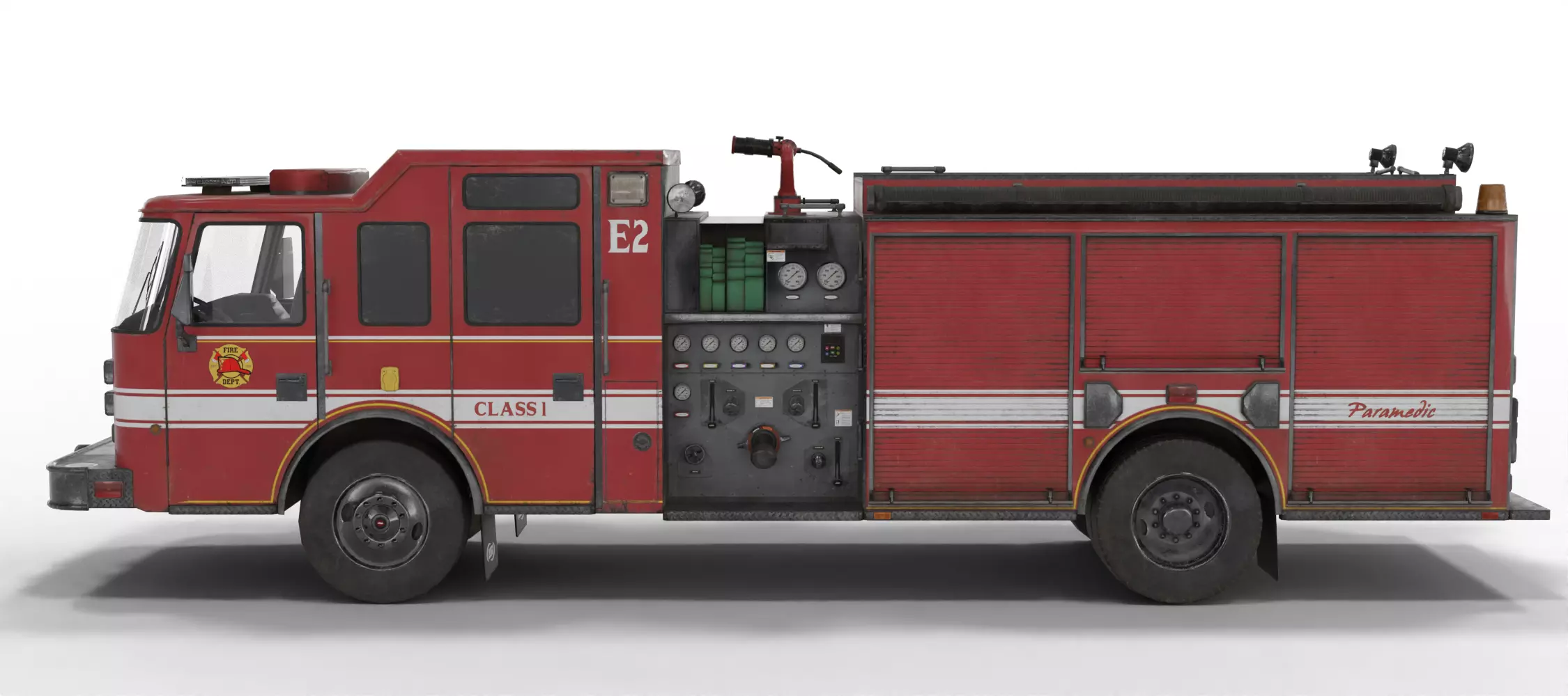 Fire Department Truck - Emergency Vehicle 3D model_11