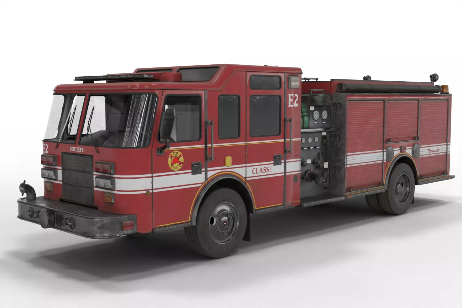 Fire Department Truck - Emergency Vehicle 3D model_10
