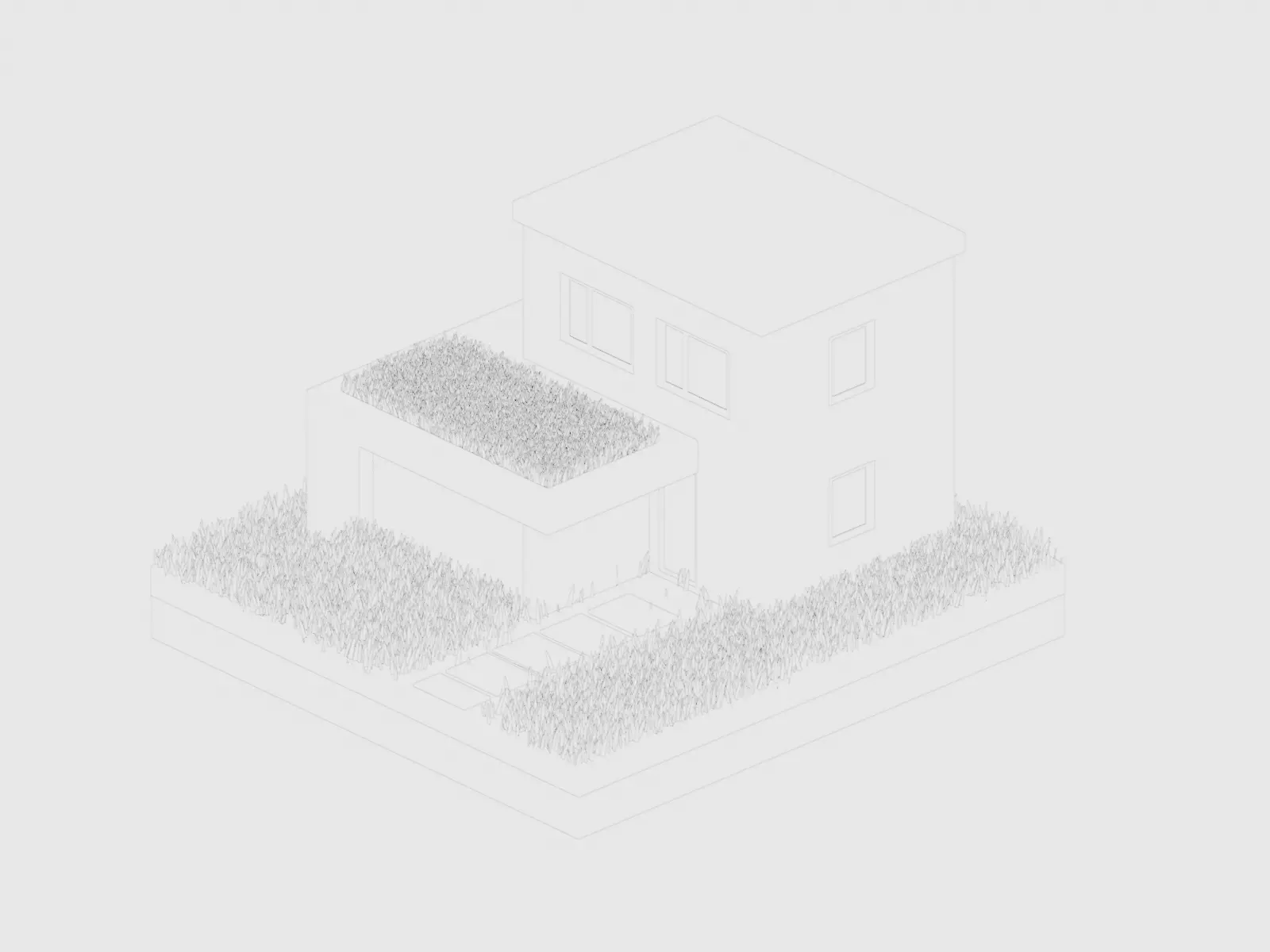 Low Poly Isometric Modern House Diorama Game Asset Low-poly 3D model_10
